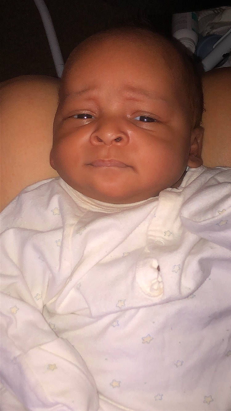 Matthias is registered to the contest to win money with this photo: baby, cheek, child, comfort, eye, eyebrow, eyelash, forehead, iris, jaw, laugh, linens, lip, nose, person, room, skin, sleeve, smile, toddler