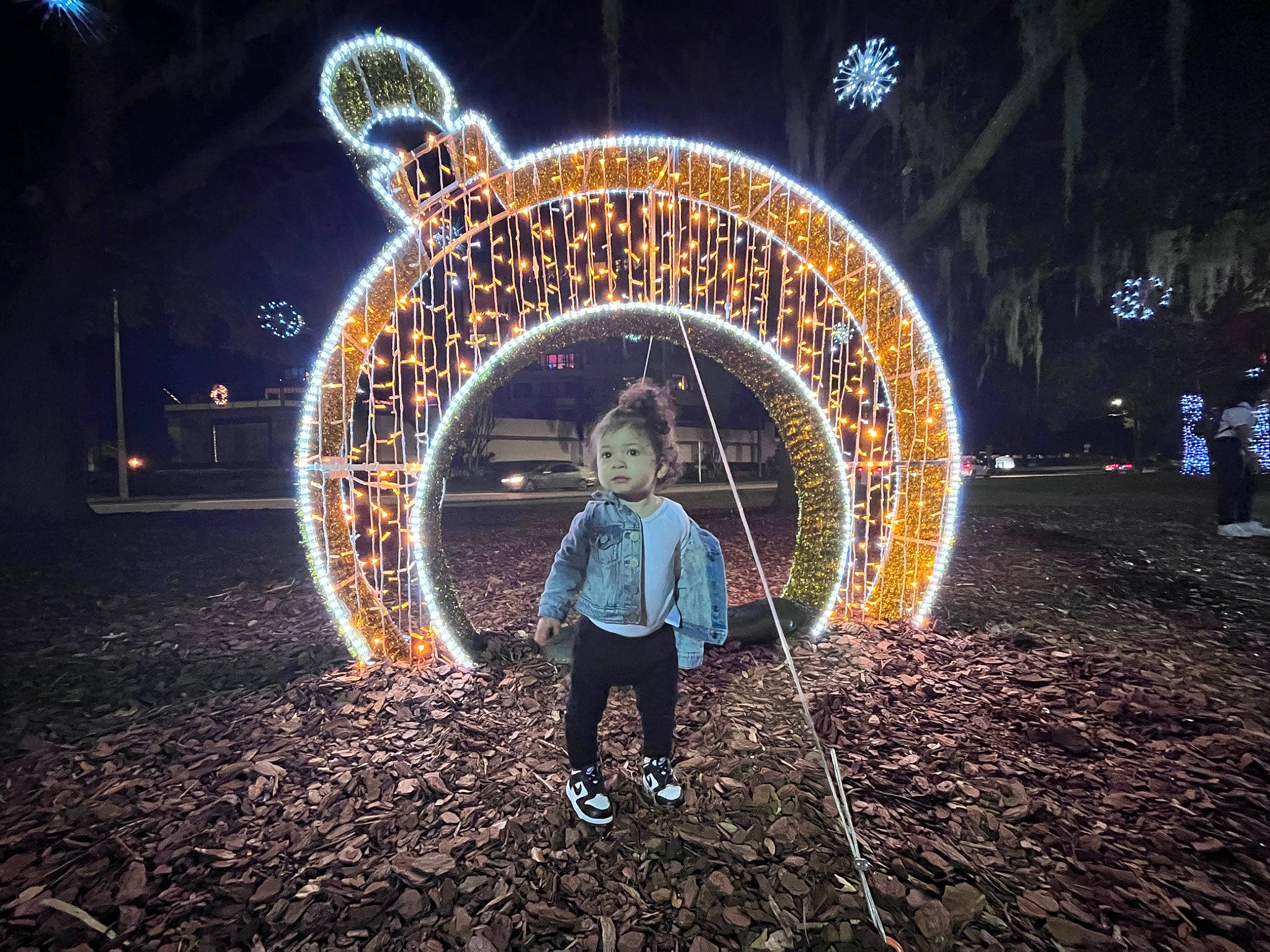 Julissa is registered to the contest to win money with this photo: asphalt, automotive_lighting, circle, darkness, electricity, entertainment, event, flash_photography, fun, grass, happy, leisure, midnight, people, people_in_nature, person, plant, recreation, road_surface, sky