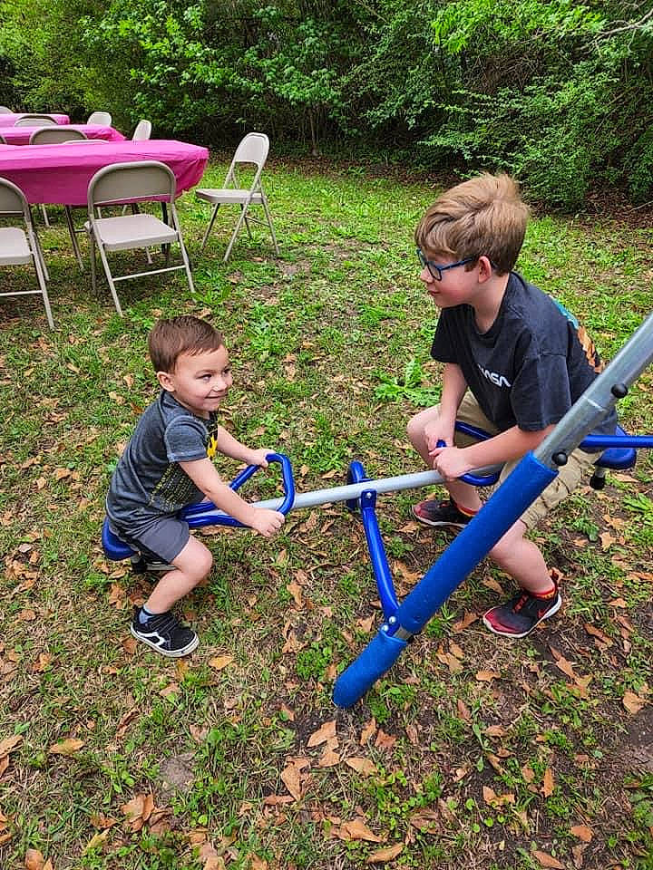 Evan joined the competition — help win amazing prizes! bicycle_frame, chair, child, fun, grass, grass_family, groundcover, joy, lawn, leisure, people, people_in_nature, person, plant, recreation, sharing, shorts, summer, t_shirt, terrestrial_plant