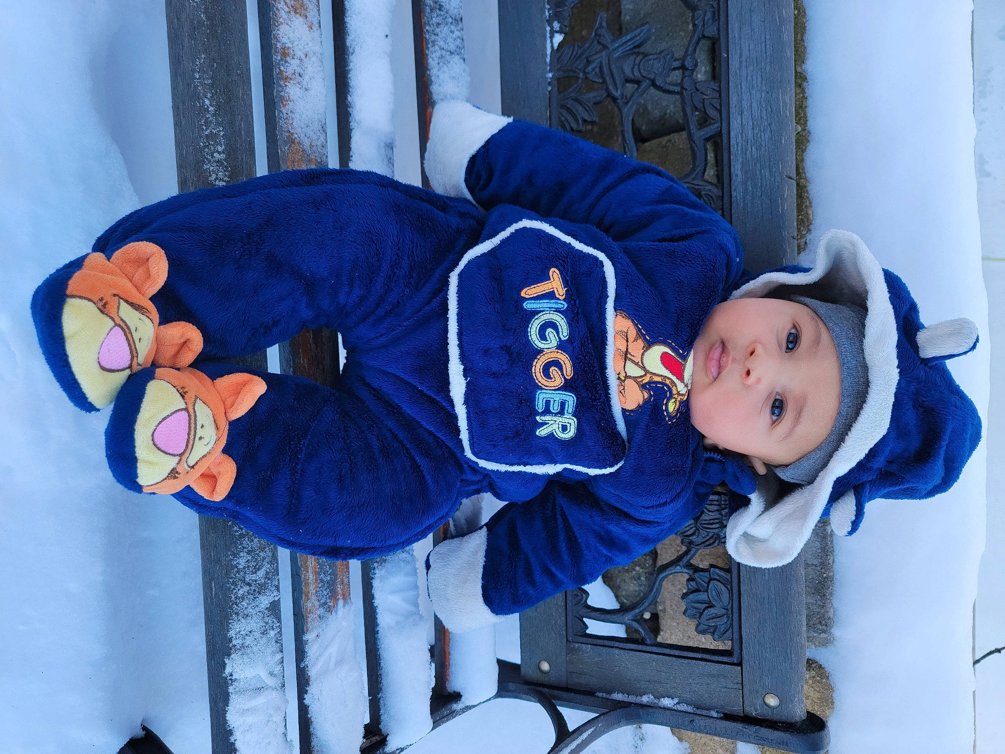 Jedidiah joined the competition — help win amazing prizes! baby, baby_toddler_clothing, blue, cap, child, comfort, electric_blue, freezing, fun, hat, headgear, headwear, jacket, person, purple, sleeve, smile, snow, textile, toddler