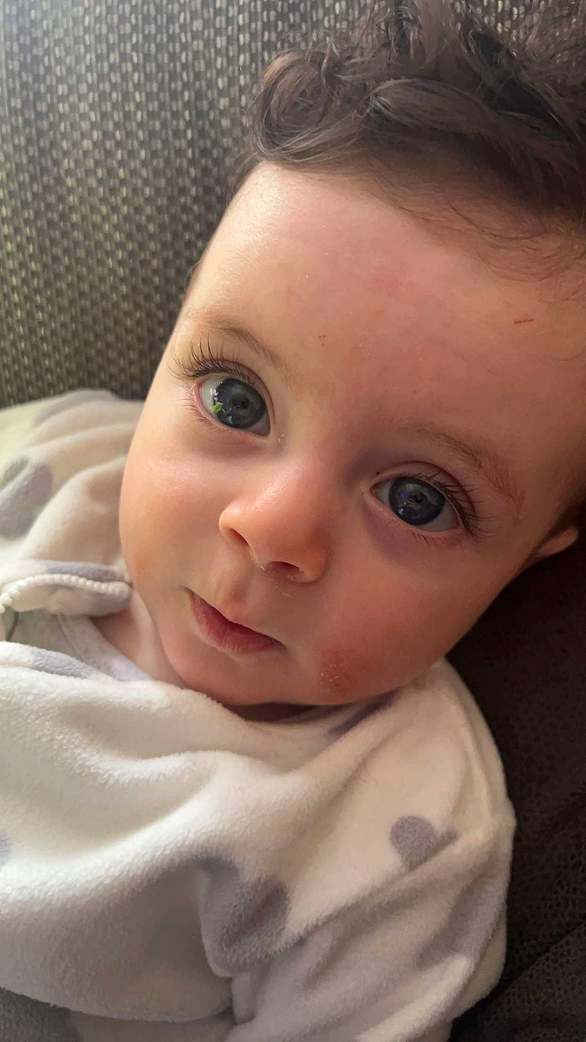 Kyran joined the competition — help win amazing prizes! baby, baby_toddler_clothing, cheek, child, comfort, ear, eyebrow, eyelash, forehead, iris, linens, lip, neck, no_expression, nose, person, skin, sleeve, sunglasses, toddler