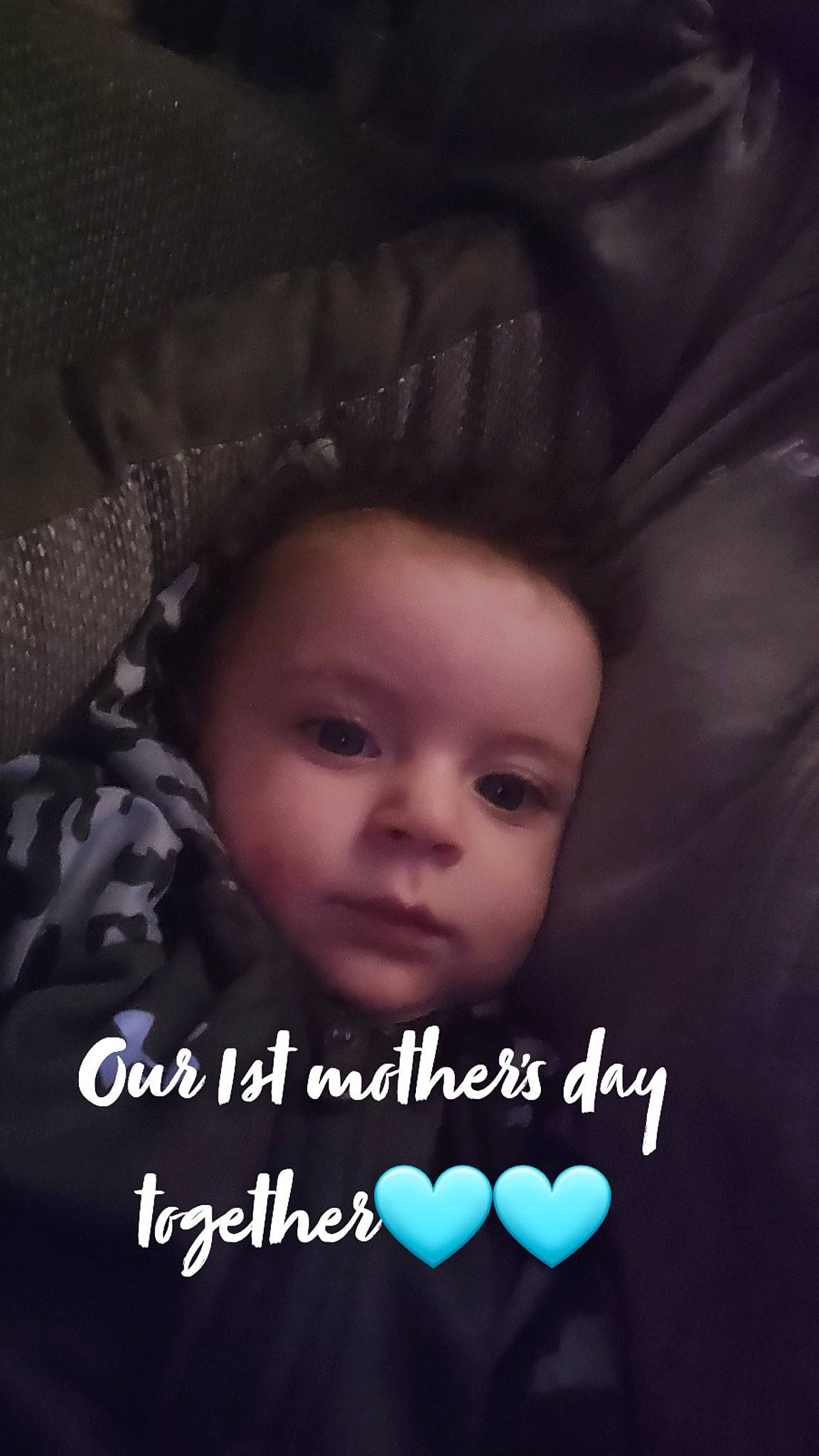 Kyran is registered to the contest to win money with this photo: baby, cheek, child, cloud, darkness, eyebrow, eyelash, flash_photography, font, fur, happy, love, mouth, nose, person, photo_caption, portrait_photography, room, sky, smile