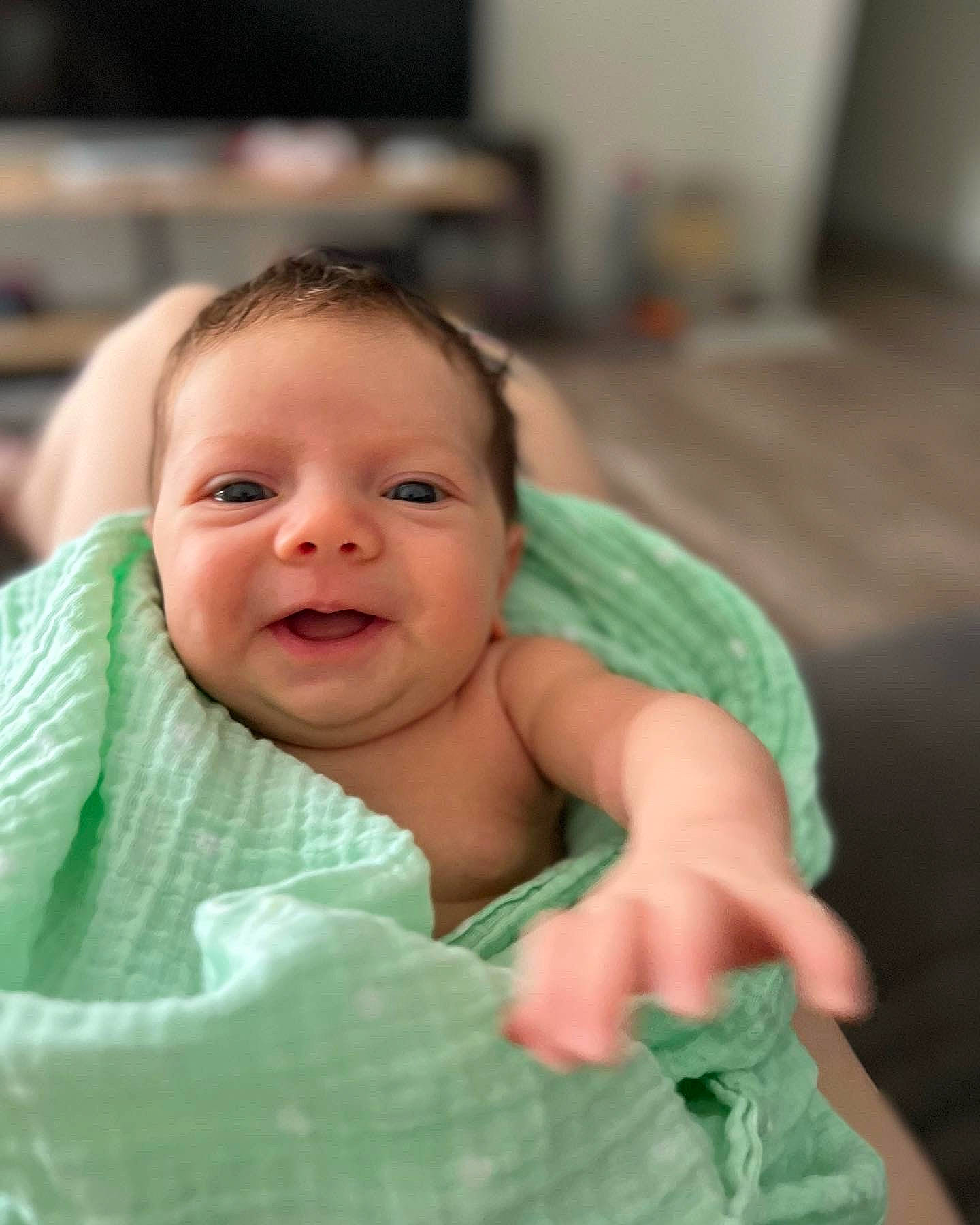 River joined the competition — help win amazing prizes! baby, baby_toddler_clothing, cheek, child, chin, comfort, eye, eyebrow, eyelash, face, fun, happy, iris, linens, nose, person, skin, sleeve, smile, thumb