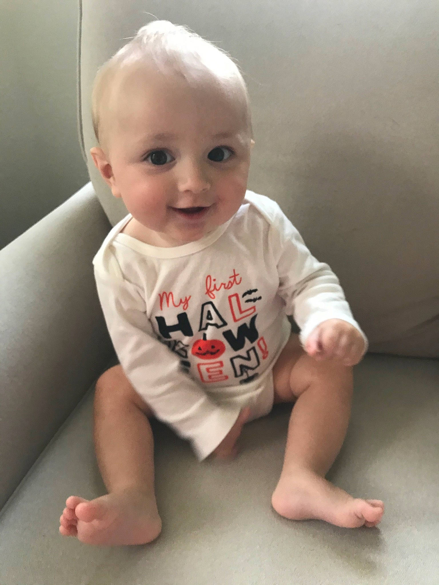 Bryden joined the competition — help win amazing prizes! baby, baby_toddler_clothing, cheek, child, crawling, floor, head, leg, nose, person, sitting, skin, sleeve, smile, t_shirt, toddler, tummy_time