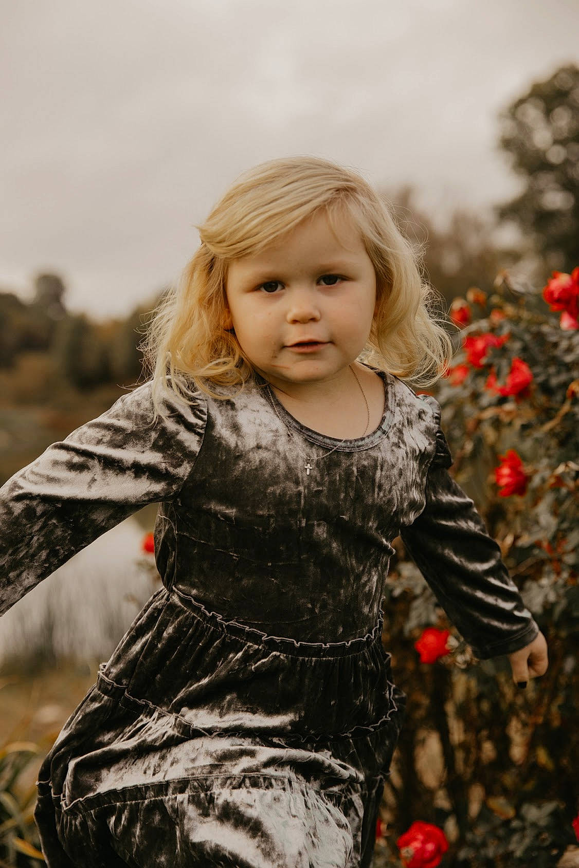 Adeline joined the competition — help win amazing prizes! blond, child, eye, face, flash_photography, flower, grass, hair, happy, head, iris, lip, long_hair, people_in_nature, person, plant, shoulder, sky, sleeve, toddler