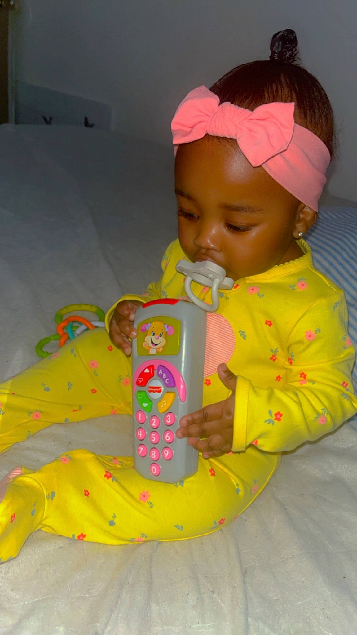 Londyn joined the competition — help win amazing prizes! baby, baby_products, baby_toddler_clothing, baby_toys, bib, carmine, cheek, child, costume, fashion_accessory, fun, headband, nose, person, pink, room, sitting, skin, sleeve, textile