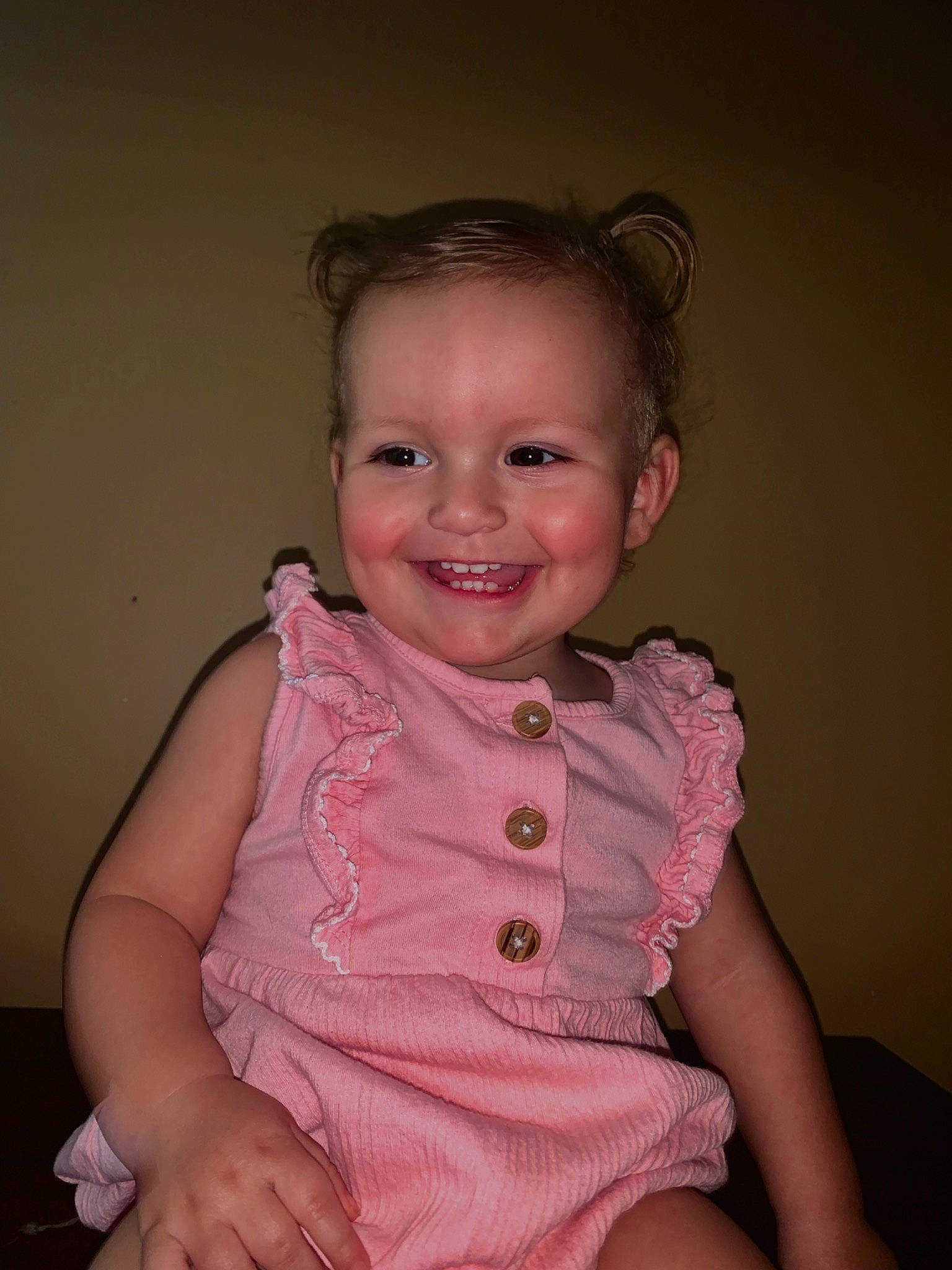 Baylee joined the competition — help win amazing prizes! baby, baby_toddler_clothing, cheek, chin, eye, eyebrow, eyelash, flash_photography, hair, happy, iris, joy, lip, magenta, nose, person, pink, skin, sleeve, smile