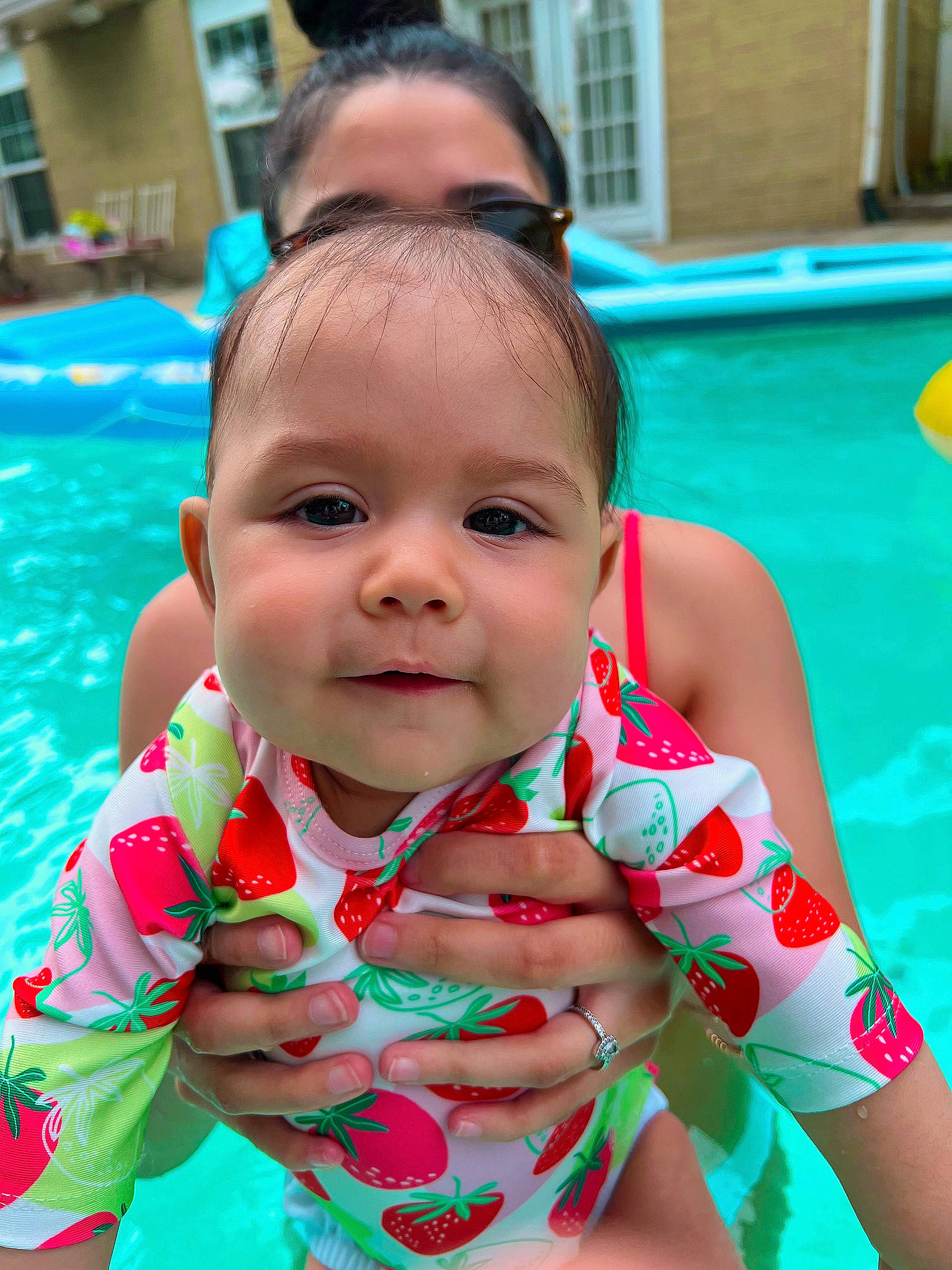 Emersyn joined the competition — help win amazing prizes! baby, baby_toddler_clothing, beauty, cheek, child, facial_expression, fun, grass, green, hairstyle, happy, head, leisure, lip, nose, person, recreation, skin, swimming_pool, toddler