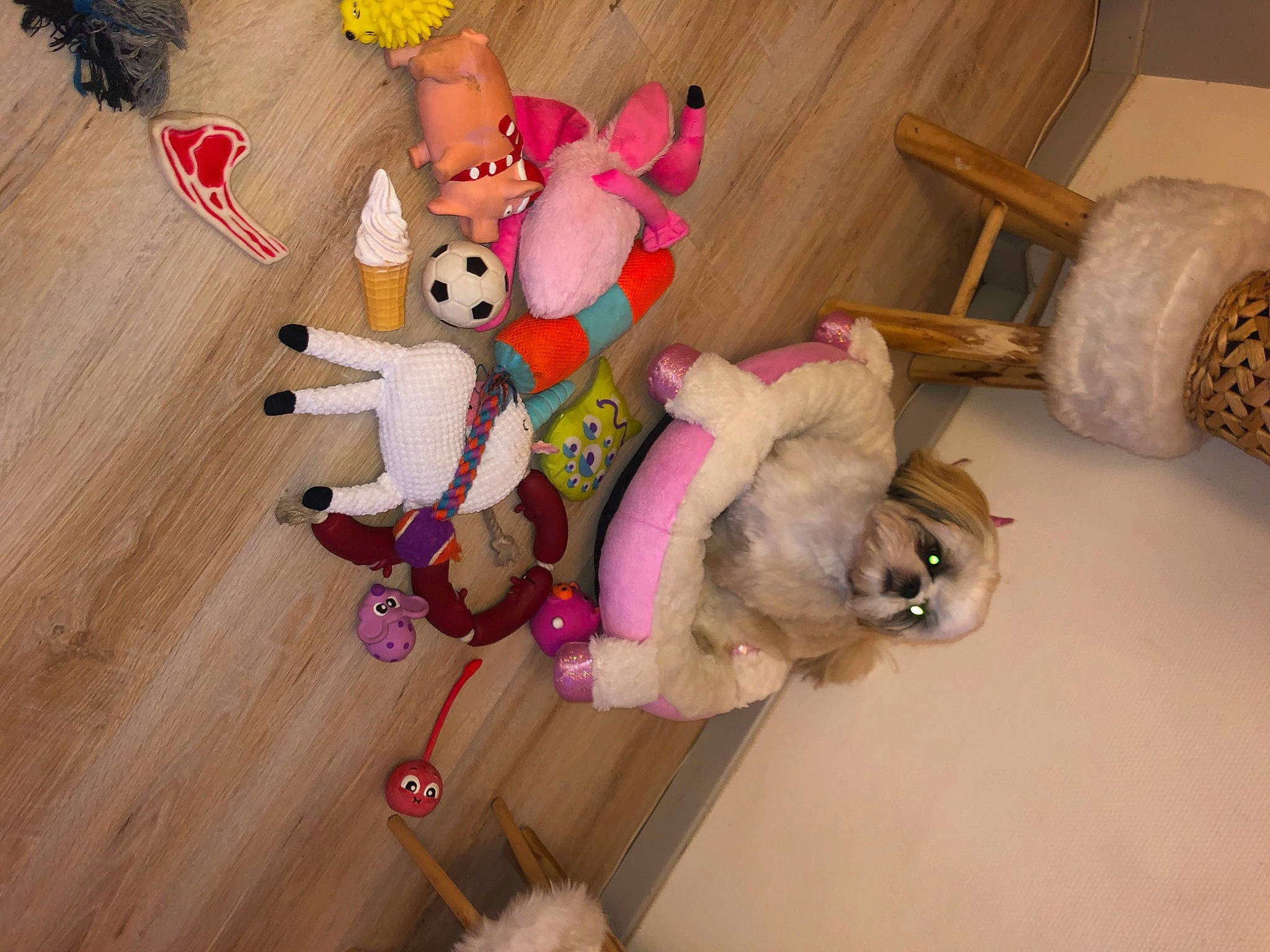 Perle a rejoint le concours — aidez-le/la à gagner de superbes lots ! baby_products, baby_toys, dog_toy, fawn, pink, plush, product, stuffed_toy, tail, textile, toy