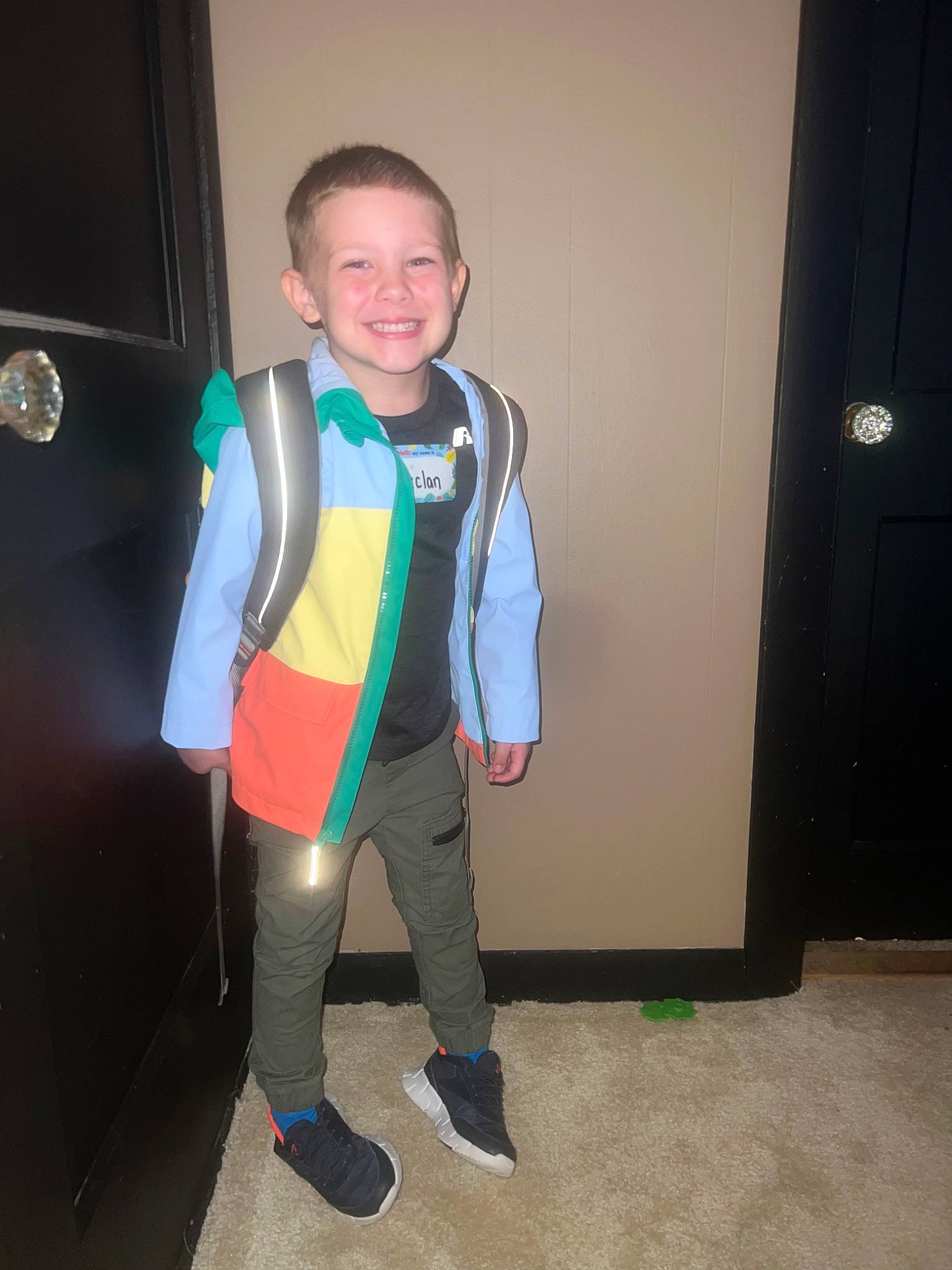 Declan joined the competition — help win amazing prizes! blazer, collar, costume, door, electric_blue, flooring, formal_wear, fun, happy, joy, knee, person, personal_protective_equipment, room, sleeve, smile, sportswear, sweatpant, thumb, uniform