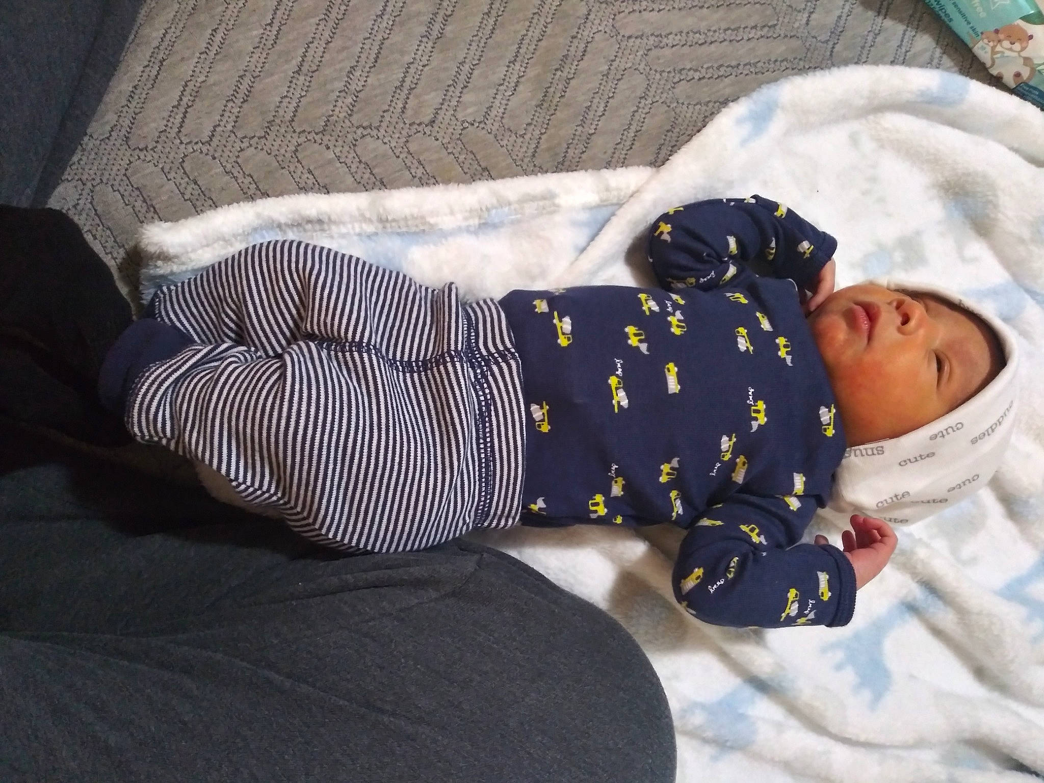 Gael joined the competition — help win amazing prizes! baby, baby_sleeping, baby_toddler_clothing, bedding, bedtime, child, collar, comfort, dress_shirt, hat, headwear, human_body, linens, nap, pattern, person, plaid, sitting, sleep, sleeve