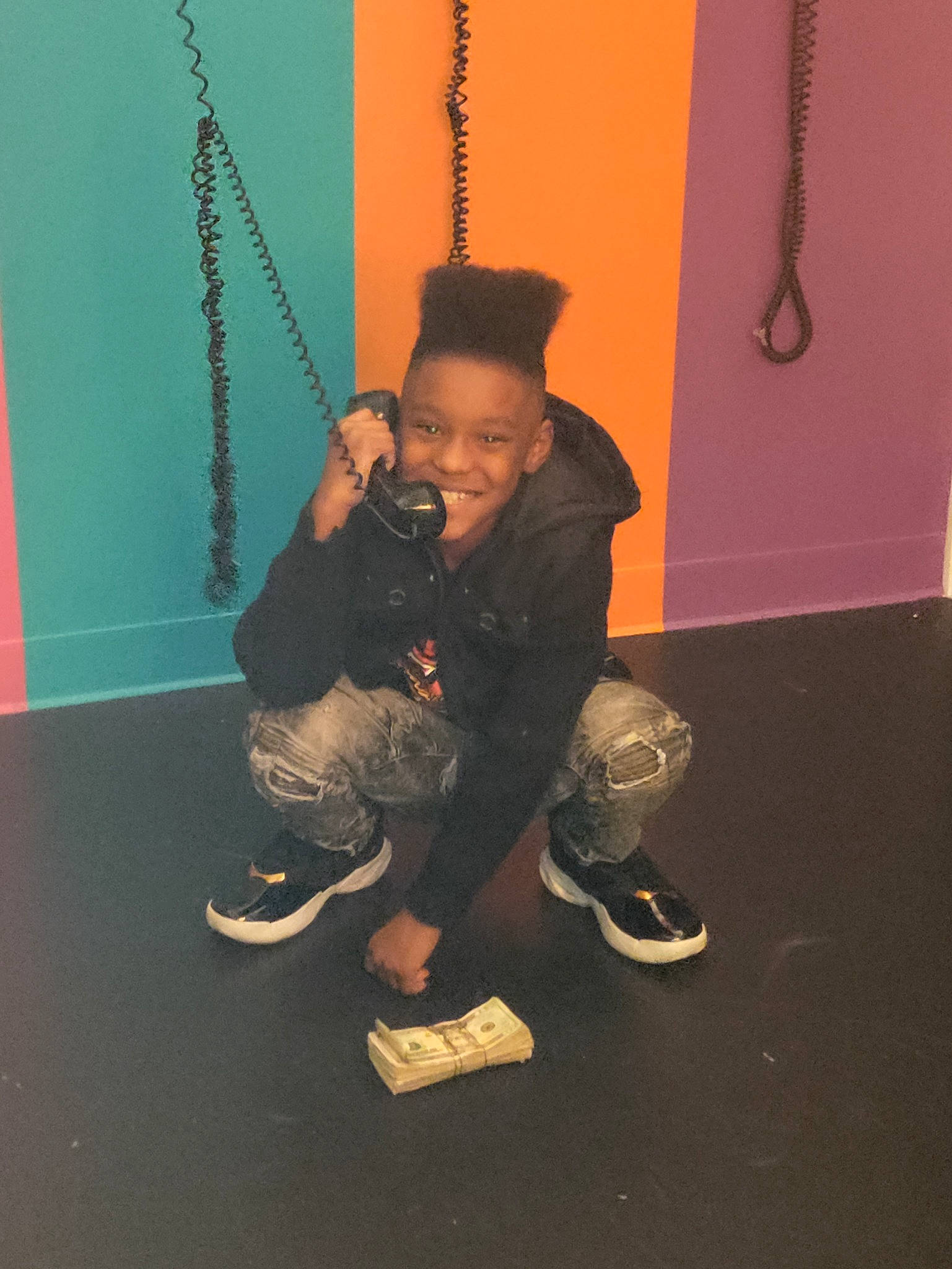 Ta'Kylen joined the competition — help win amazing prizes! baby, balance, boot, child, flooring, fun, joy, knee, leisure, outdoor_play_equipment, person, playground, recreation, shoe, smile, sneakers, swing, toddler, walking_shoe