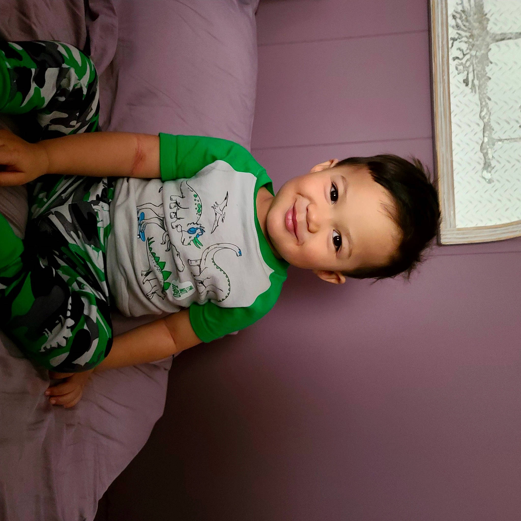 Brandon Jr joined the competition — help win amazing prizes! baby_toddler_clothing, cheek, child, comfort, elbow, flash_photography, fun, happy, human_leg, joy, mouth, pattern, person, portrait_photography, room, sitting, skin, sleeve, smile, t_shirt