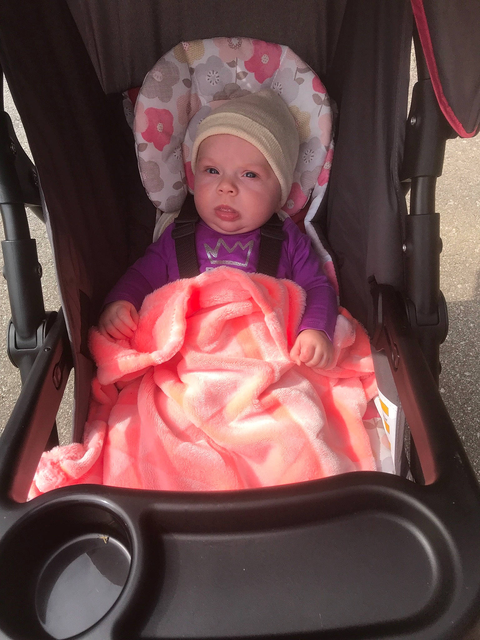 Elyse joined the competition — help win amazing prizes! baby, baby_carriage, baby_products, car_seat, child, person, pink, play, product, smile, toddler, vehicle