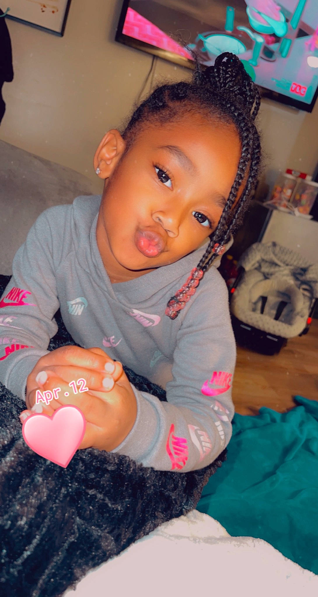 Addisyn joined the competition — help win amazing prizes! arm, baby, baby_toddler_clothing, cheek, child, cool, face, facial_expression, finger, fun, hairstyle, happy, head, mouth, nose, person, pink, skin, sleeve, snapshot