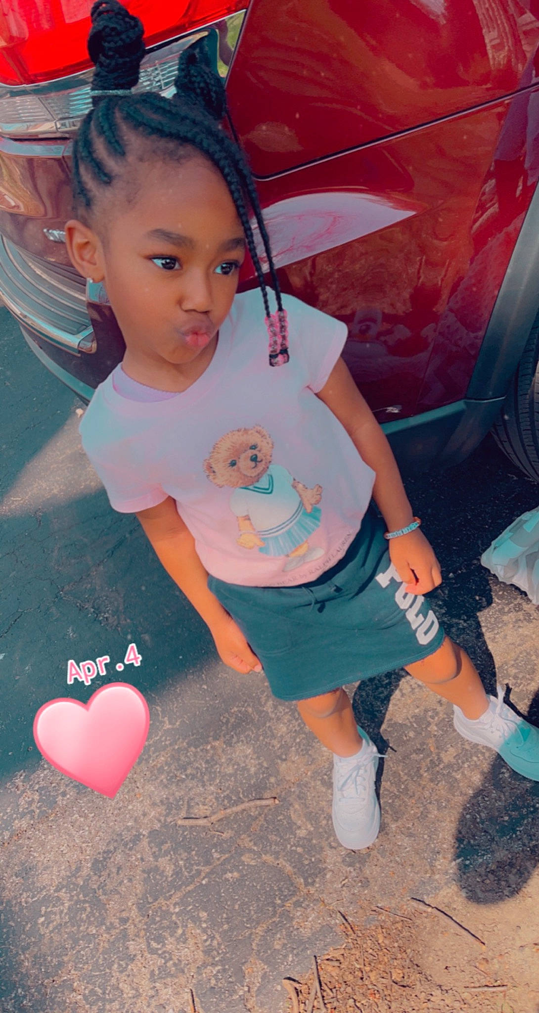 Addisyn joined the competition — help win amazing prizes! balloon, black_hair, child, cool, electric_blue, eye, face, fun, hair, hairstyle, happy, head, leisure, magenta, person, pink, shirt, shorts, t_shirt, thigh