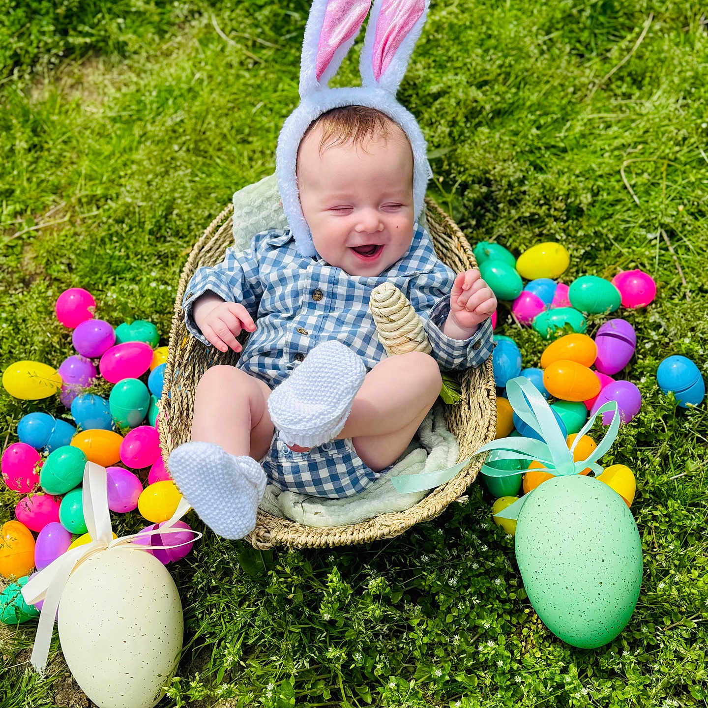 Asiyah is registered to the contest to win money with this photo: baby, balloon, basket, bonnet, clothing, cream, dessert, egg, face, food, grass, hat, head, icecream, person, photography, plant, portrait, purple, soil