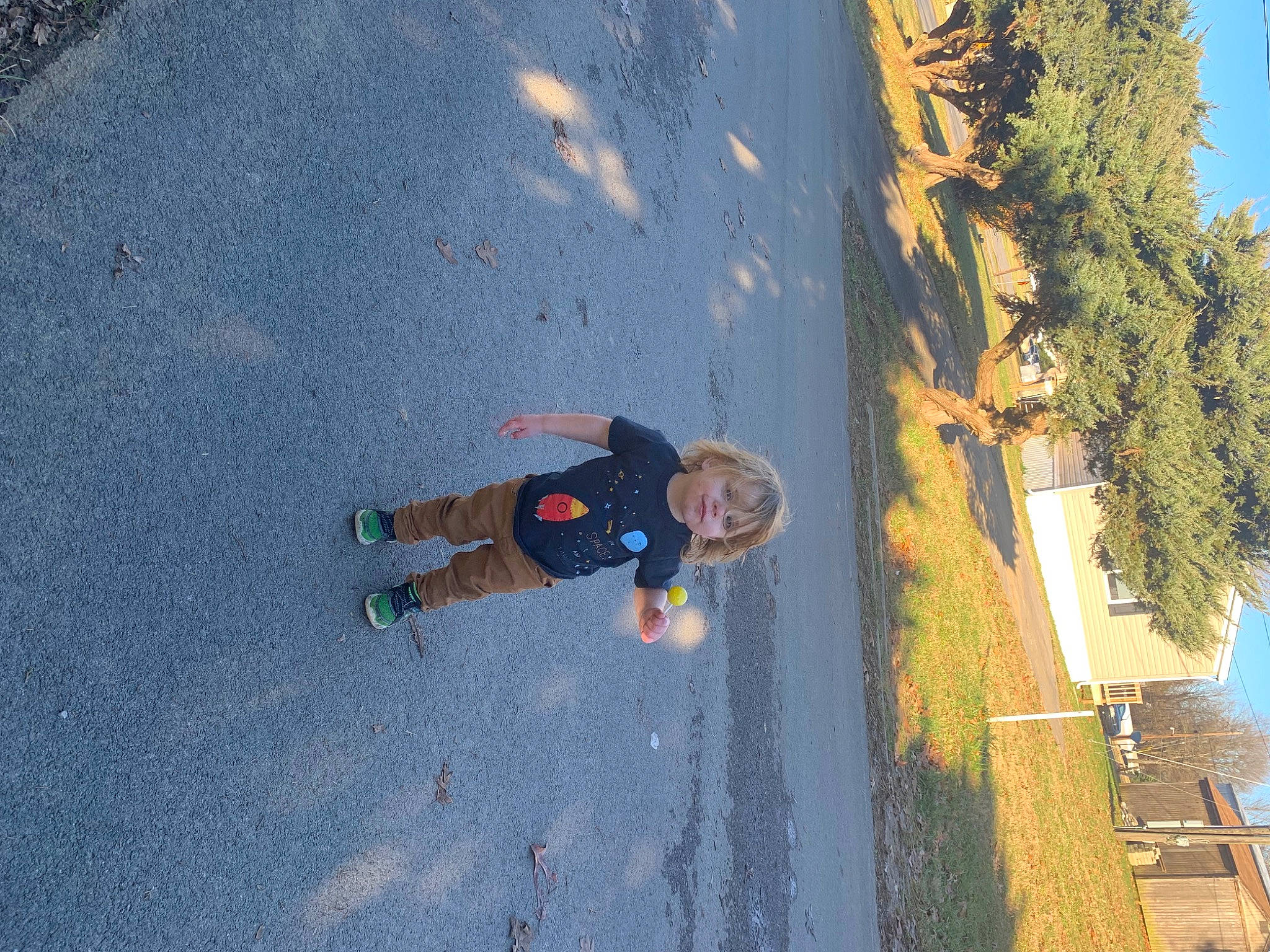 Gabe joined the competition — help win amazing prizes! adventure, asphalt, fun, geological_phenomenon, grass, landscape, leisure, people_in_nature, person, plant, recreation, reflection, shadow, sidewalk, sky, slope, sports_equipment, toddler, tree, winter