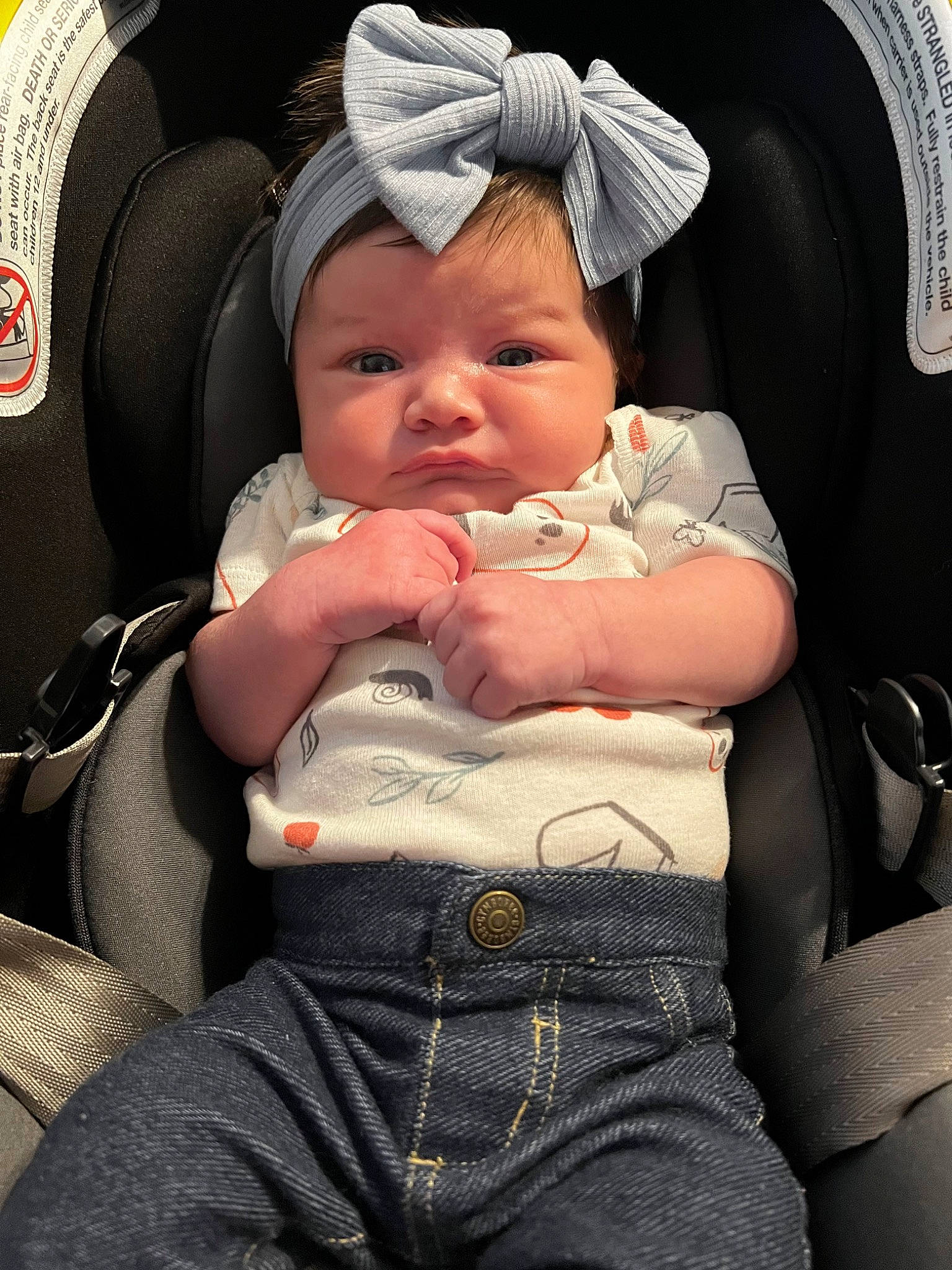 Addilyn joined the competition — help win amazing prizes! auto_part, baby, baby_carriage, baby_in_car_seat, baby_products, baby_safety, baby_toddler_clothing, car_seat, cheek, child, comfort, eyebrow, finger, gesture, hand, headwear, lap, person, product, sitting