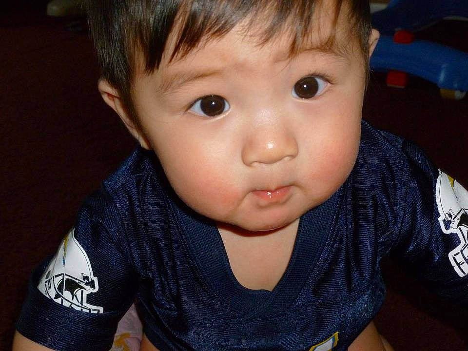 Jerome is registered to the contest to win money with this photo: black_hair, boy, cheek, child, chin, cool, eye, eyebrow, face, forehead, hairstyle, head, human_hair_color, infant, mouth, nose, person, skin, smile, toddler