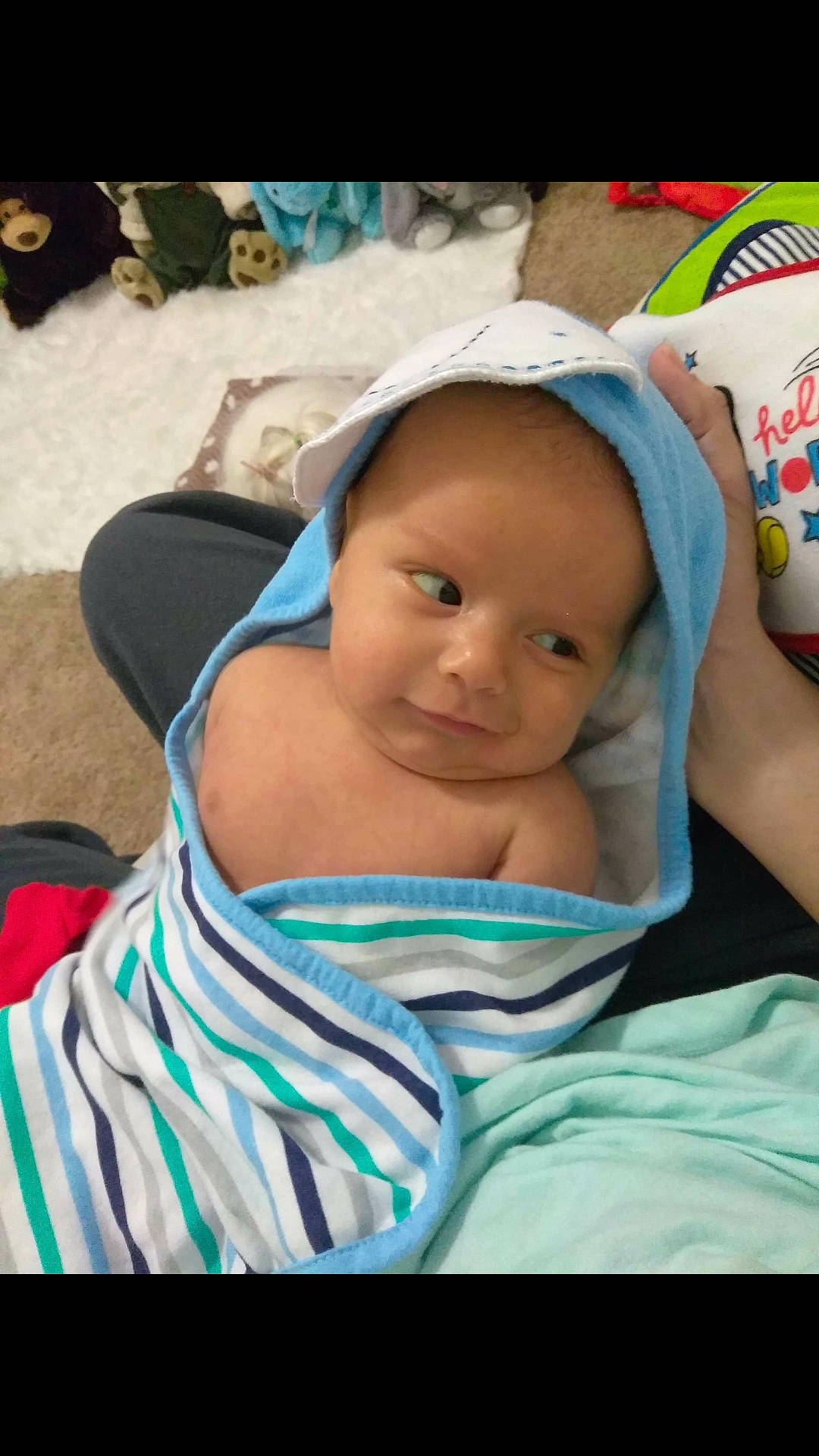 Douglas is registered to the contest to win money with this photo: abdomen, arm, child, day, eye, face, fun, girl, head, headgear, infant, person, product, skin, smile, toddler