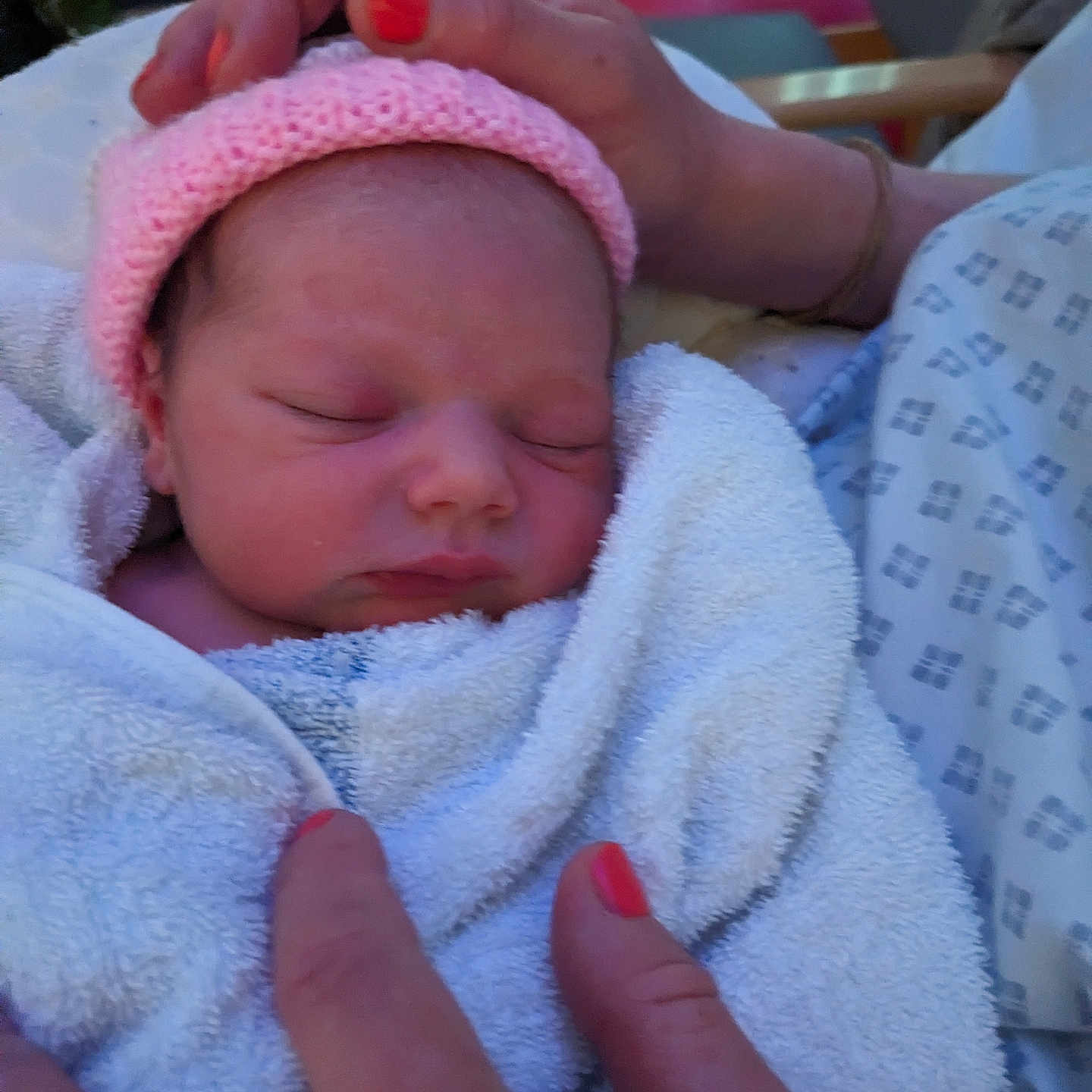 Aditi-Kate joined the competition — help win amazing prizes! baby, beanie, blanket, bodypart, bonnet, cap, clothing, face, finger, hand, hat, head, newborn, person, towel