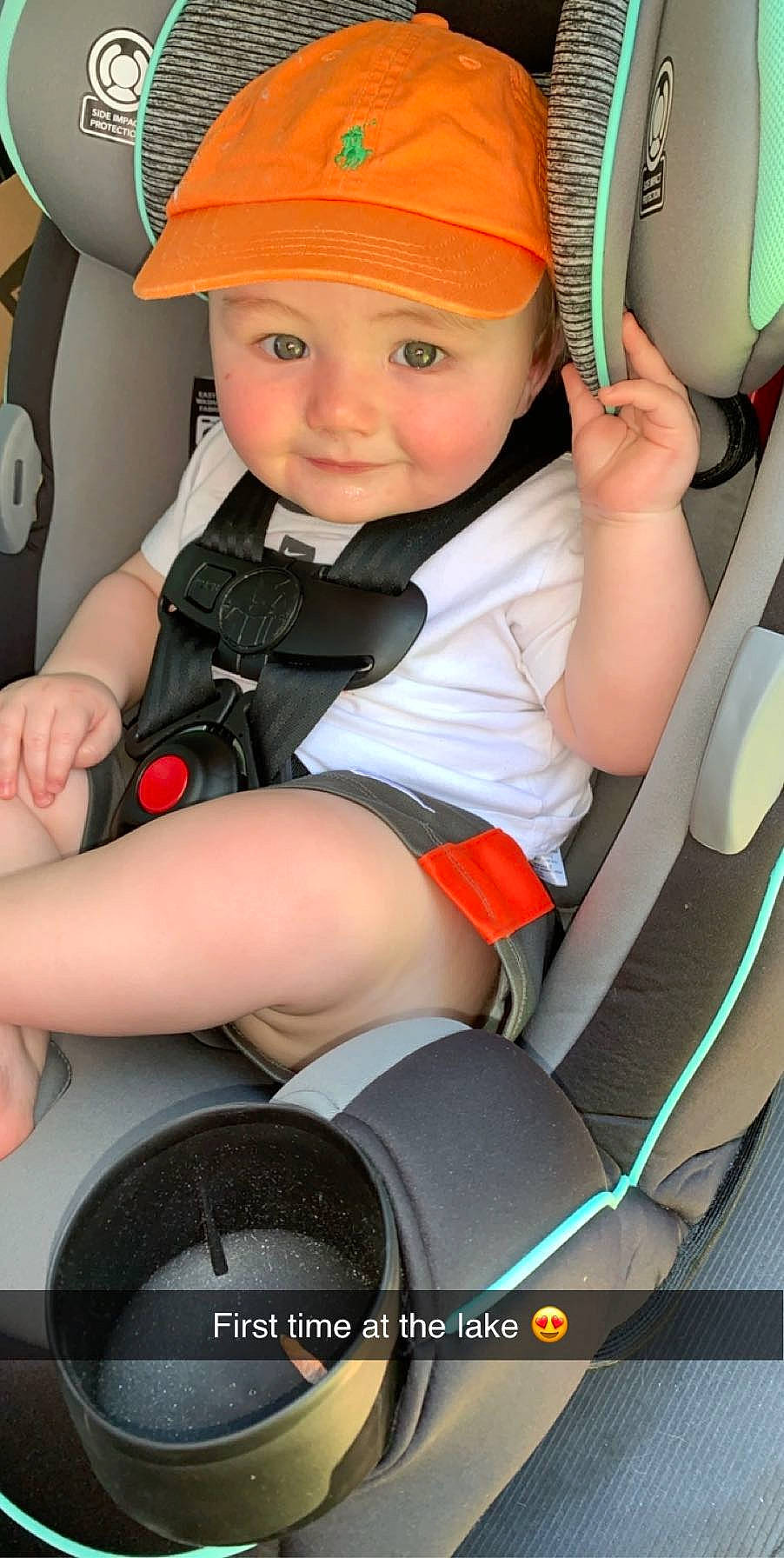 Angelo joined the competition — help win amazing prizes! auto_part, baby, baby_carriage, baby_in_car_seat, baby_products, car_seat, child, headwear, person, product, seat_belt, toddler