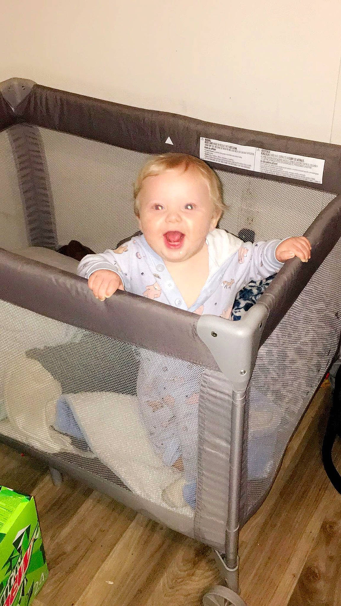 Brantlee joined the competition — help win amazing prizes! baby, baby_products, baby_safety, baby_toddler_clothing, beauty, box, chair, cheek, child, comfort, couch, flooring, hardwood, iris, laundry_basket, person, room, sitting, smile, toddler