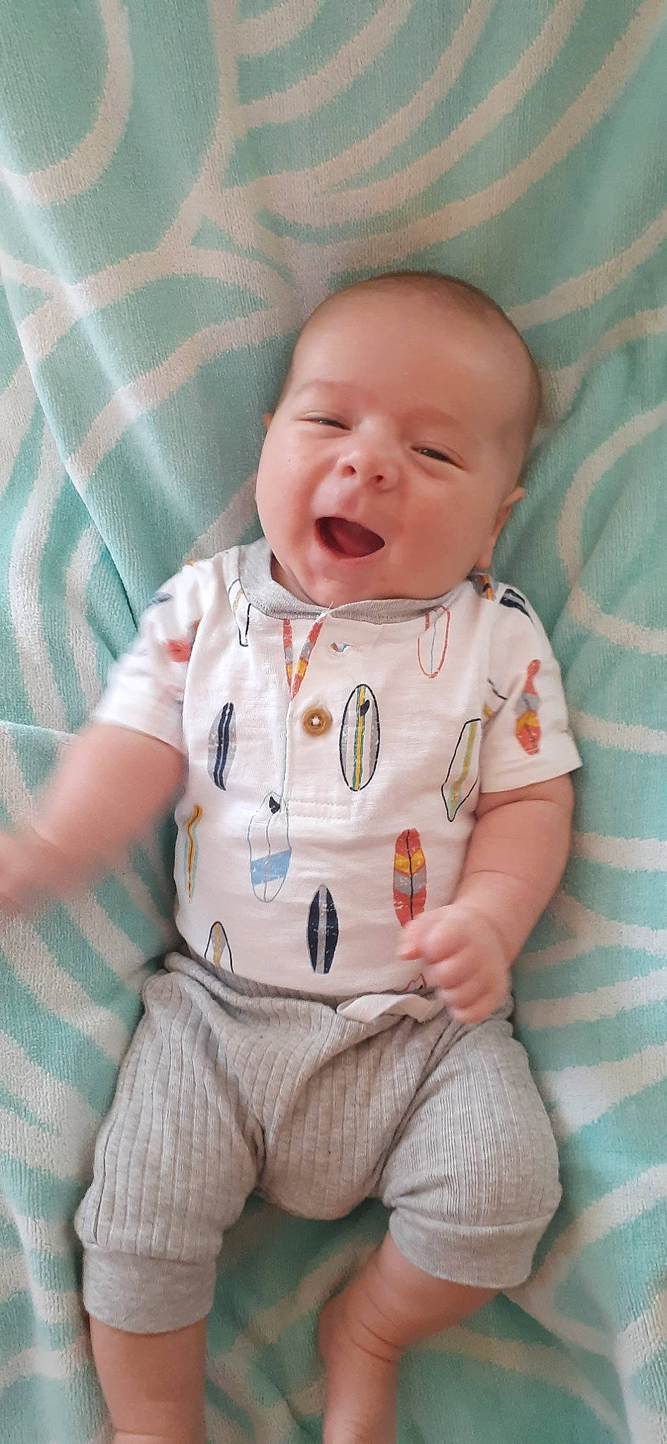 Ares joined the competition — help win amazing prizes! baby, baby_products, baby_toddler_clothing, cheek, child, collar, comfort, eye, face, happy, human_body, linens, nightwear, nose, pattern, person, sitting, skin, sleeve, textile