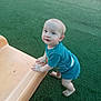 Duwane joined the competition — help win amazing prizes! toddler, child, slide, playground, outdoor, grass, barefoot, blue_clothing, young_child, smiling, curious, person, baby, fun, play, daylight, cute, park, summer, active