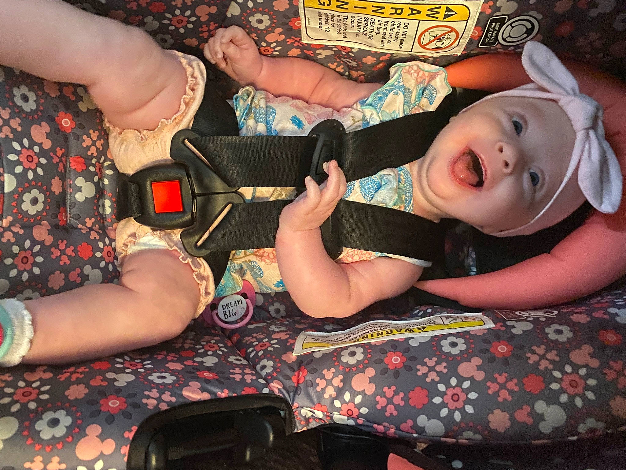 Brylee joined the competition — help win amazing prizes! arm, baby_toddler_clothing, chest, eyewear, finger, foot, fun, happy, hat, headwear, human_leg, lap, leg, mouth, nail, pattern, person, smile, thigh, thumb