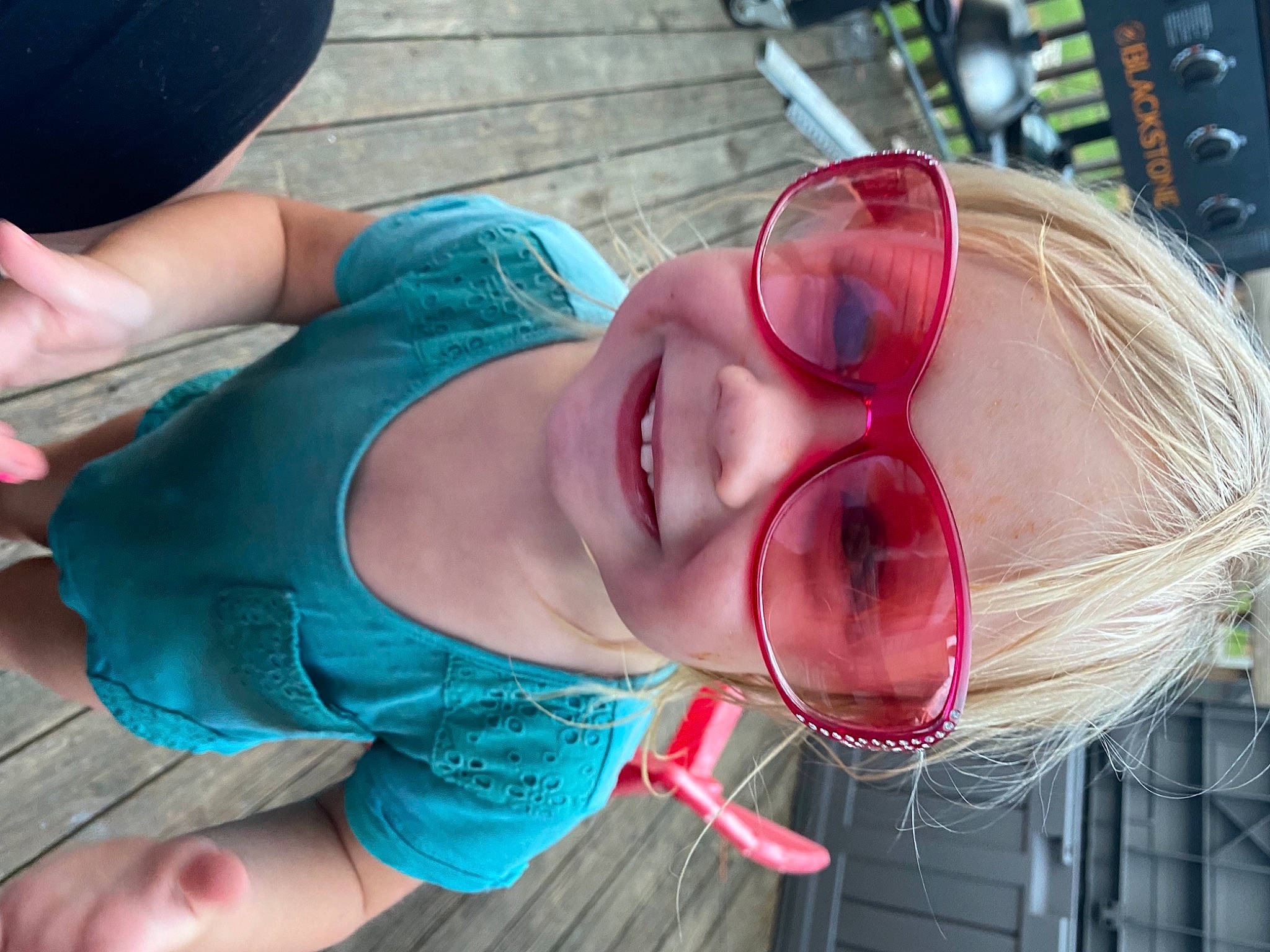 Shiloh joined the competition — help win amazing prizes! audio_equipment, blue, chin, cool, ear, eyelash, eyewear, face, finger, glasses, headgear, jaw, joy, leisure, lip, mouth, neck, nose, person, pink