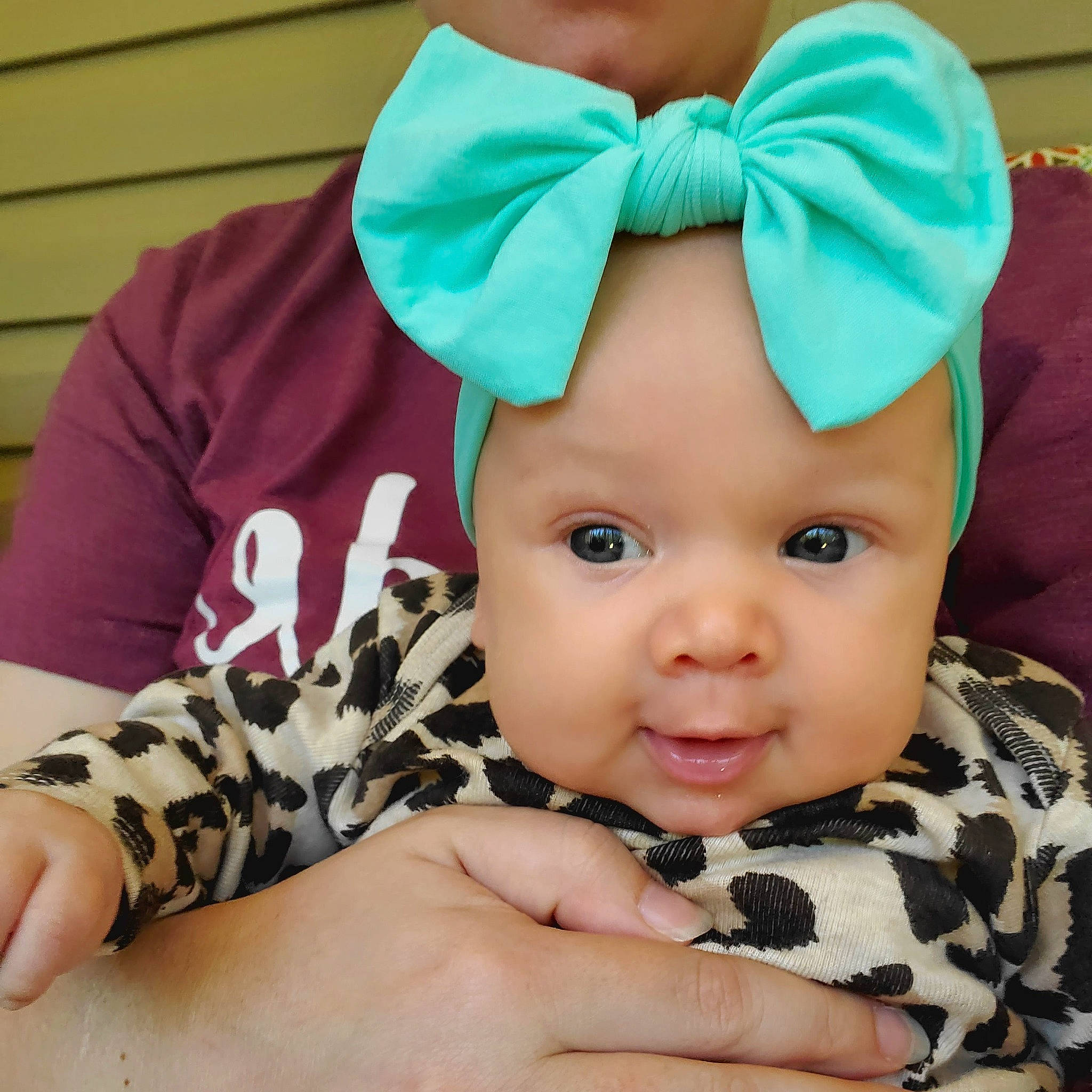 Leighton joined the competition — help win amazing prizes! baby, baby_bloomers, baby_toddler_clothing, bow_tie, cheek, child, ear, face, fashion_accessory, forehead, hair_accessory, hair_tie, head, headband, headgear, headwear, pattern, person, pink, tie