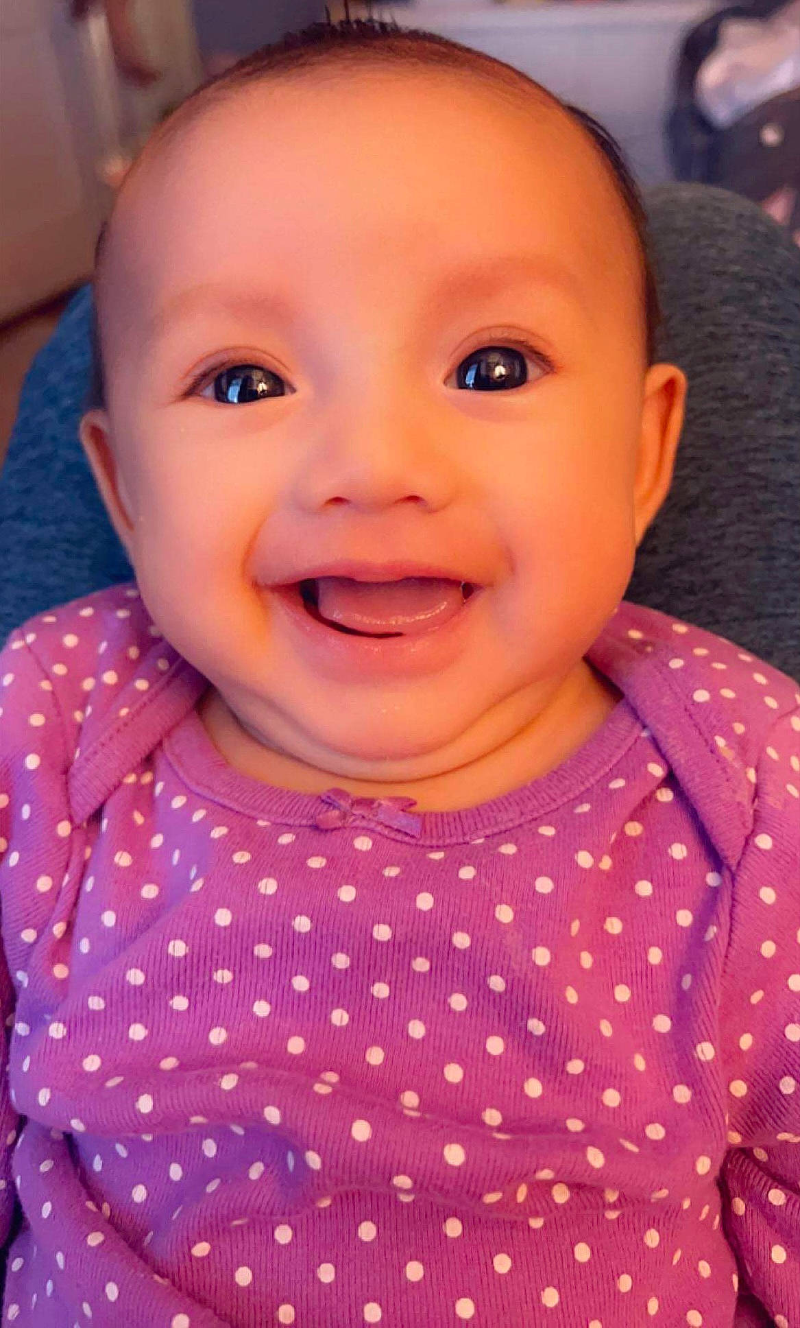 Selena joined the competition — help win amazing prizes! baby, baby_toddler_clothing, cheek, child, chin, ear, eyelash, facial_expression, happy, iris, joy, lip, nose, organ, person, pink, product, skin, sleeve, smile