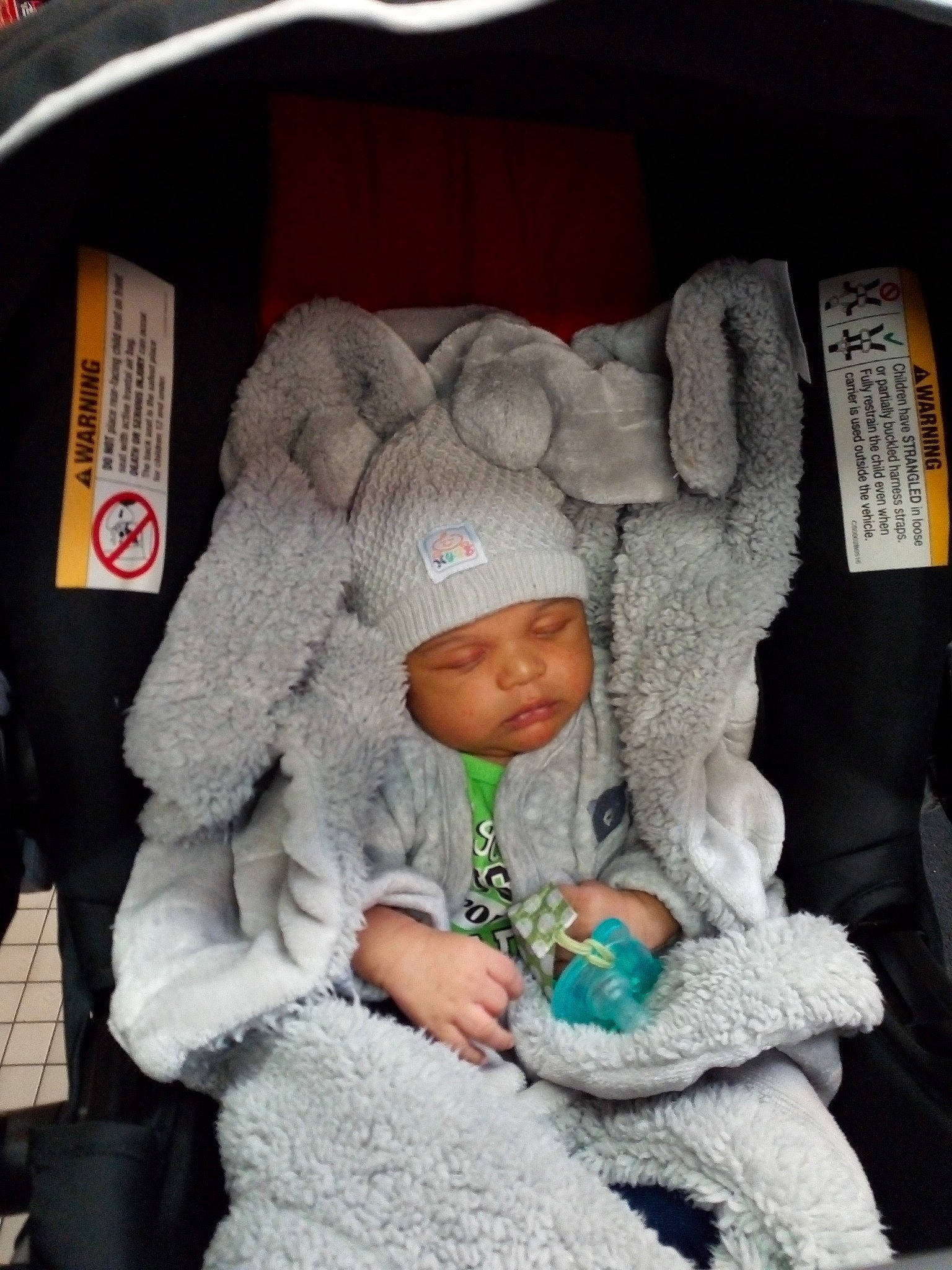 Dominique joined the competition — help win amazing prizes! baby, car_seat, child, headwear, person, toddler