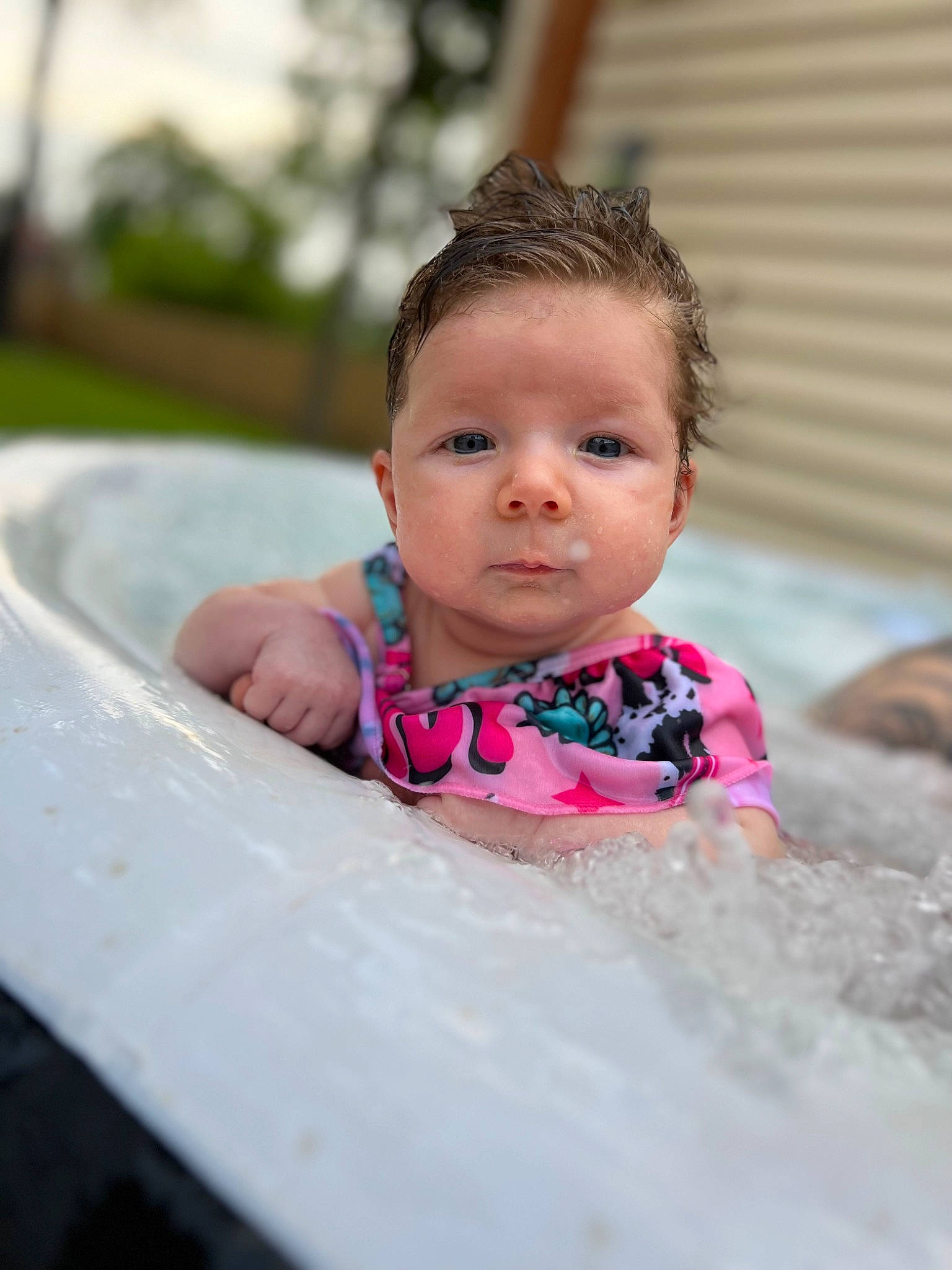 Joy is registered to the contest to win money with this photo: baby, baby_products, baby_toddler_clothing, cheek, child, eyelash, fashion_accessory, fun, grass, hair_accessory, happy, iris, jewellery, leisure, lip, magenta, person, recreation, sitting, skin