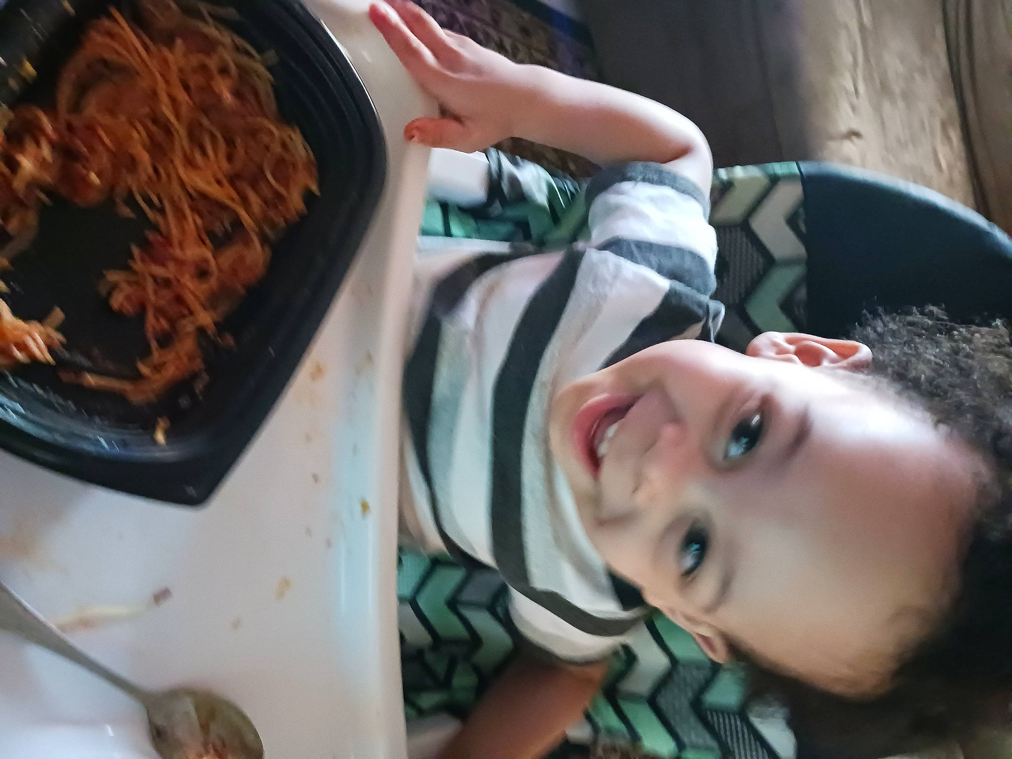Makai joined the competition — help win amazing prizes! baby, bigoli, bowl, comfort_food, cooking, cuisine, food, fun, happy, ingredient, joy, junk_food, meat, mouth, noodle, person, personal_protective_equipment, recipe, smile, spaghetti