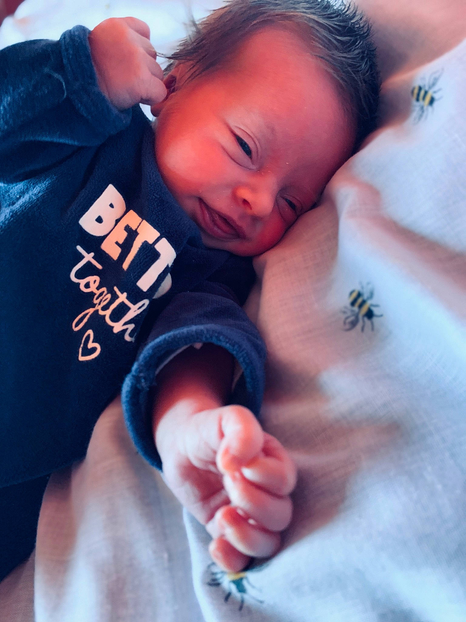 Ellie Rose participe au concours pour gagner de l'argent avec cette photo : abdomen, baby, baby_sleeping, baby_toddler_clothing, cheek, chest, child, comfort, eyelash, finger, gesture, happy, linens, mouth, nail, nose, person, photograph, skin, thumb