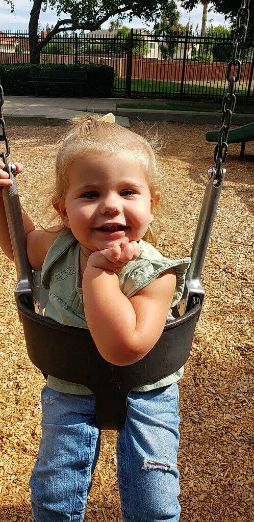 Charleigh joined the competition — help win amazing prizes! baby, cheek, eye, facial_expression, fun, gesture, grass, hairstyle, happy, human, joy, leaf, people_in_nature, person, photograph, plant, product, skin, smile, standing