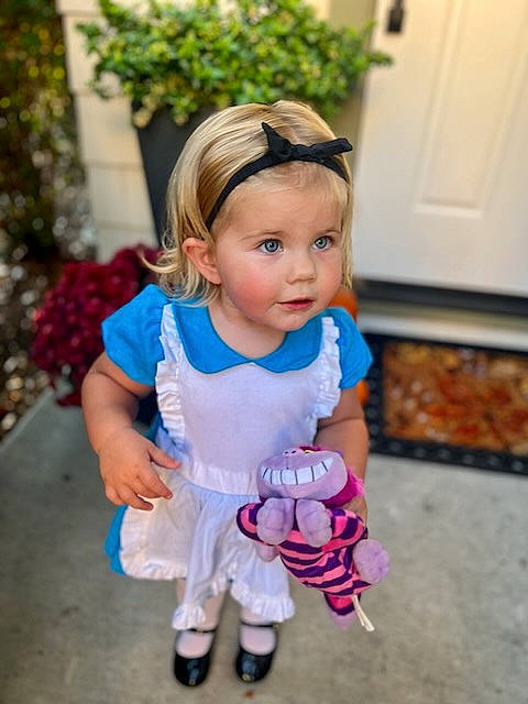 Charleigh is registered to the contest to win money with this photo: baby, baby_toddler_clothing, child, door, dress, electric_blue, event, fashion_accessory, fun, grass, happy, headwear, iris, magenta, pattern, person, pink, plant, purple, sleeve