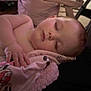 Daisy is registered to the contest to win money with this photo: baby, sleeping, blanket, pink, indoor, child, face, hand, cozy, soft, furniture, bag, portrait, peaceful, resting, infant, cute, comfort, young, toddler