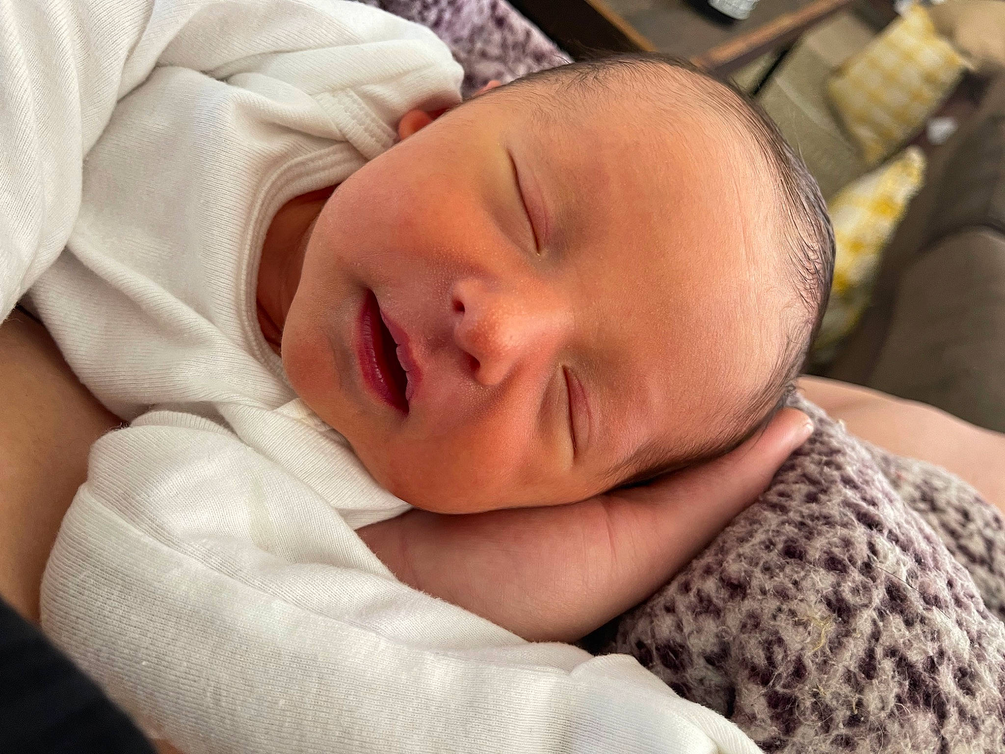 Hank is registered to the contest to win money with this photo: baby, baby_sleeping, bedtime, cheek, child, chin, close_up, comfort, eyebrow, eyelash, finger, happy, linens, lip, mouth, nap, nose, person, skin, sleep