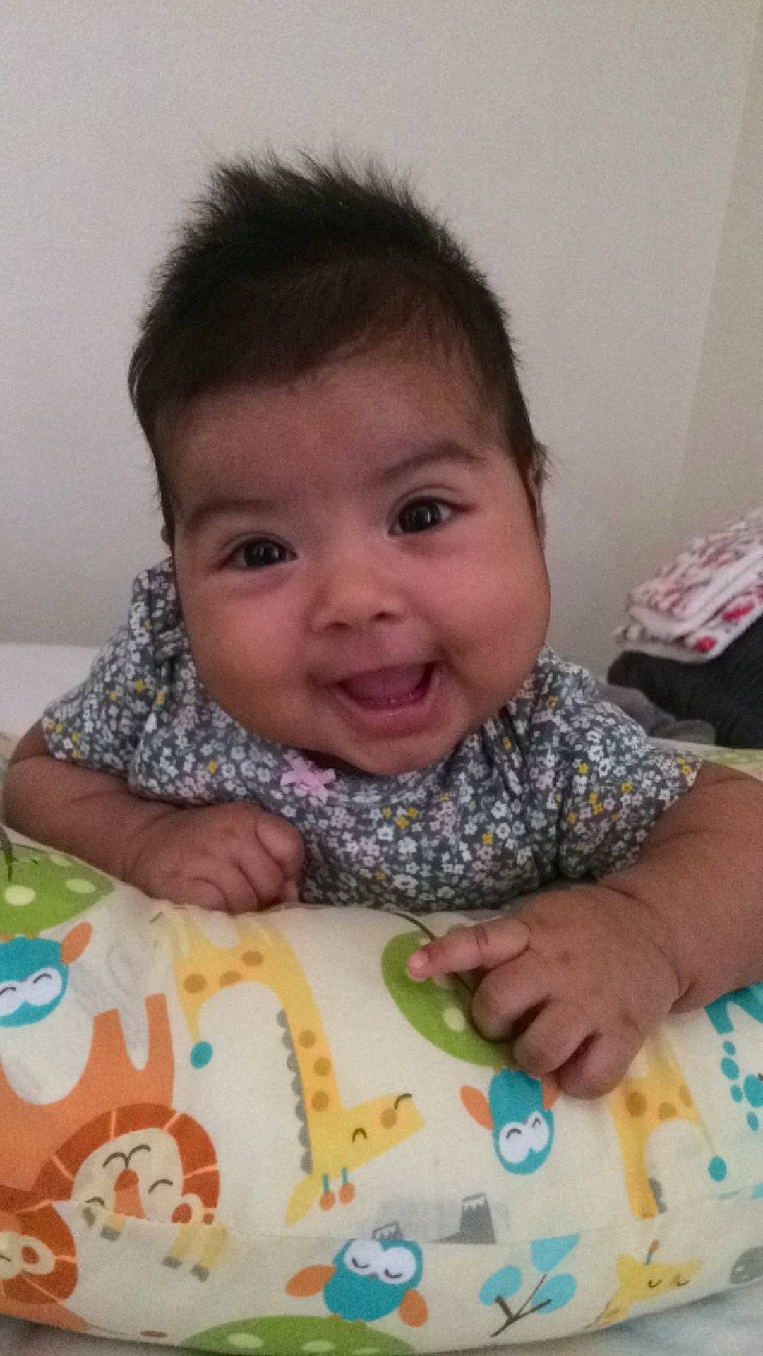 Azalea is registered to the contest to win money with this photo: cheek, child, day, eye, face, girl, head, infant, iris, nose, person, play, product, skin, smile, textile, toddler