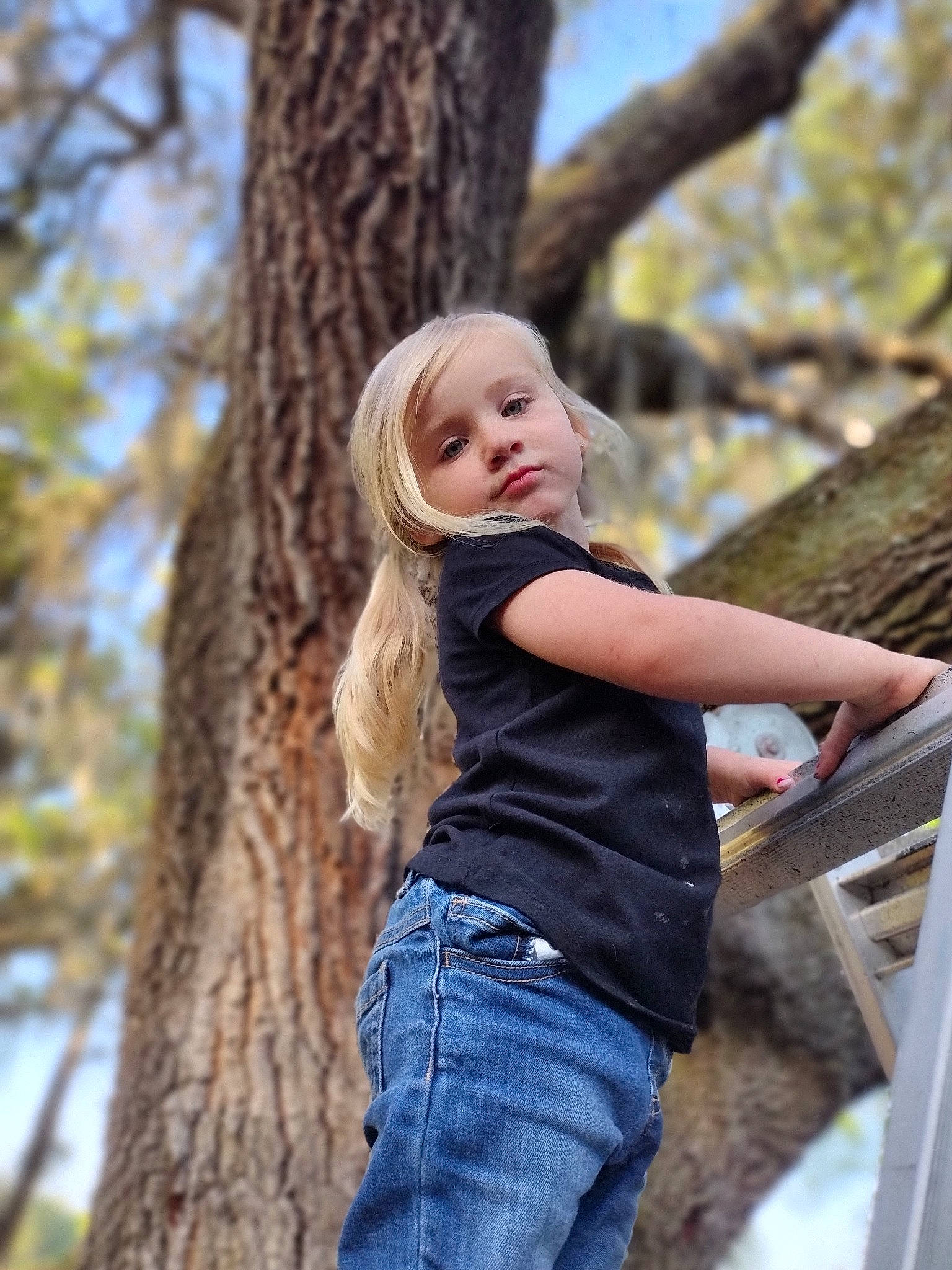 Charleigh joined the competition — help win amazing prizes! blond, botany, branch, denim, flash_photography, forest, fun, grass, happy, jeans, leisure, long_hair, people_in_nature, person, smile, street_fashion, tree, trunk, wood, woodland