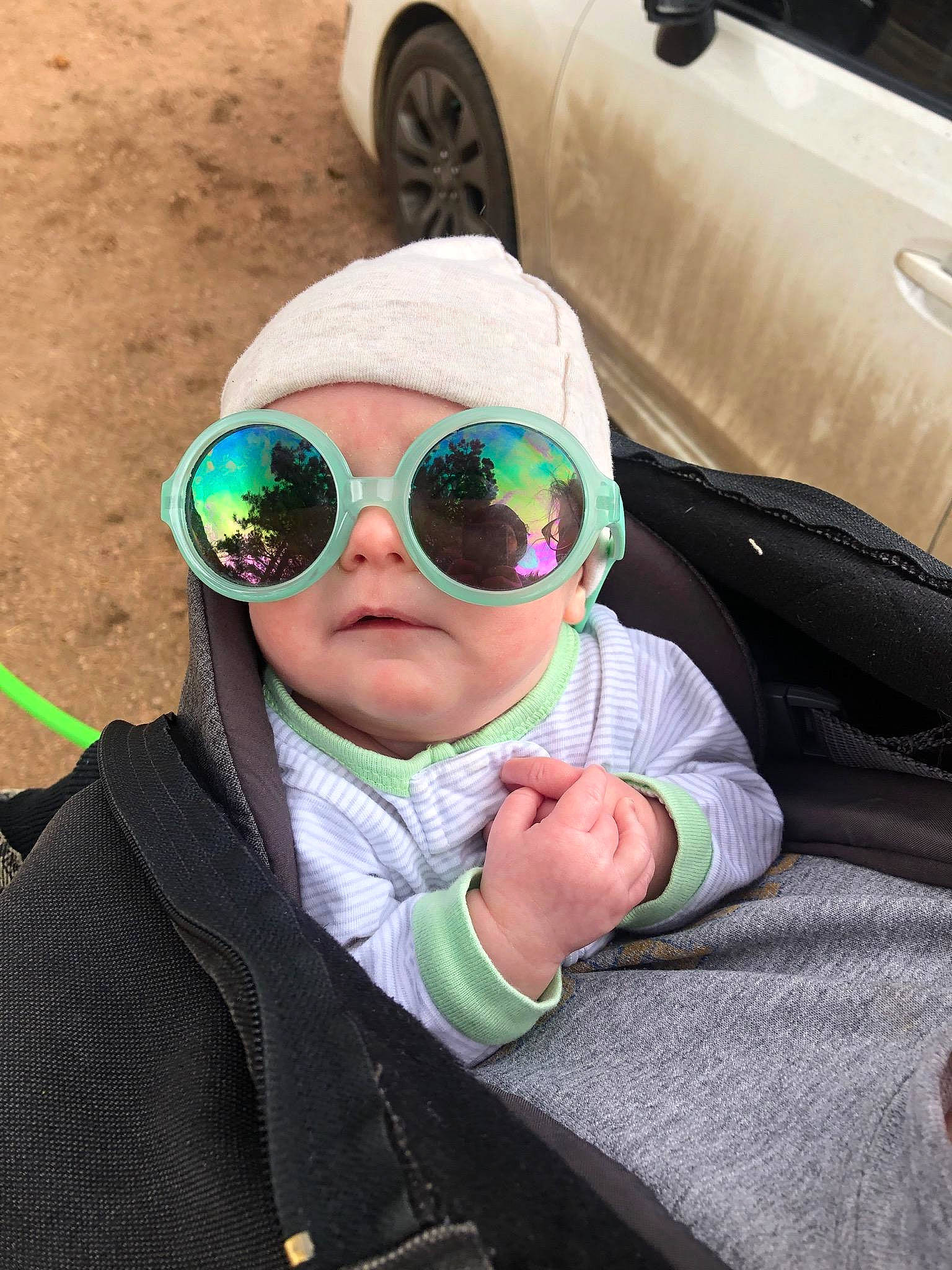 Calliope joined the competition — help win amazing prizes! aviator_sunglass, baby, child, cool, eyewear, glasses, goggles, headwear, person, personal_protective_equipment, selfie, sunglasses, toddler, vacation, vision_care