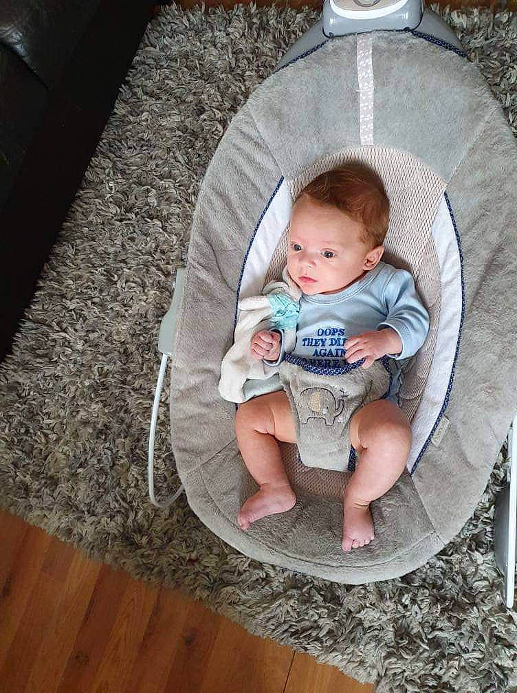 Franky joined the competition — help win amazing prizes! baby, baby_products, child, person, product, sitting, toddler