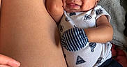 Kirk joined the competition — help win amazing prizes! arm, baby, belly_button, blanket, closeup, comfort, cute, face, hand, happy, indoor, infant, lying_down, mittens, onesie, pattern, person, piercing, skin, smile