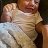 Kirk joined the competition — help win amazing prizes! baby, smiling, blanket, infant, happy, lying_down, cushion, white_clothing, child, face, skin, person, cute, young, indoor, comfort, soft_texture, head, expression, small_hand