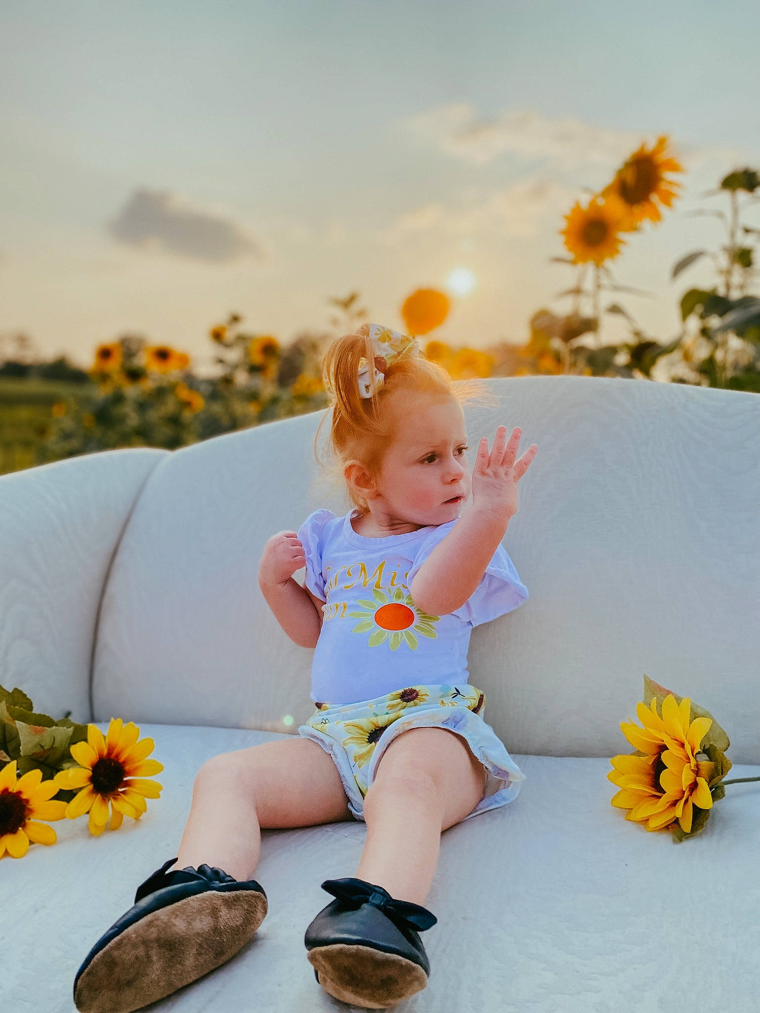 Leena joined the competition — help win amazing prizes! baby_toddler_clothing, cloud, flower, footwear, fun, grass, happy, human_body, morning, orange, people_in_nature, person, petal, photograph, plant, shoe, skin, sky, summer, toy