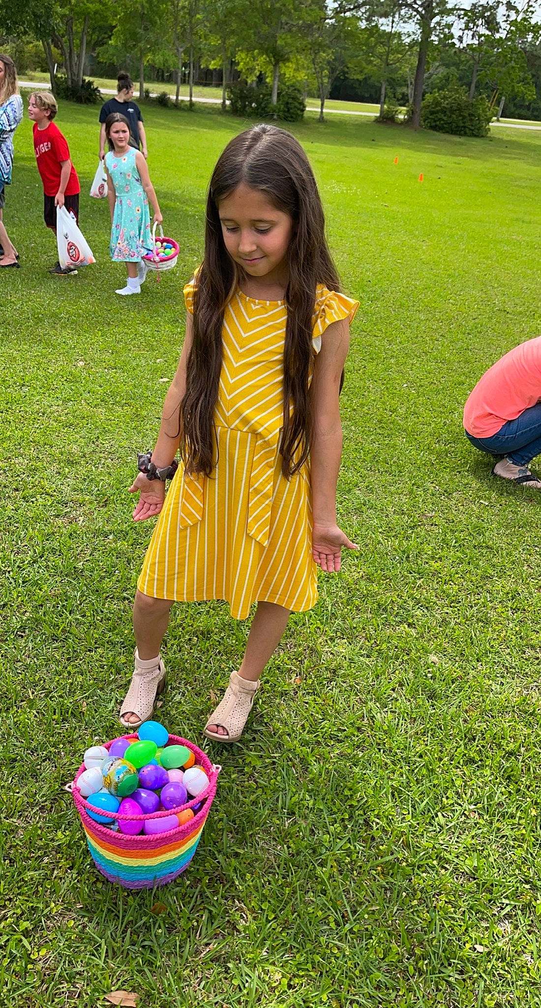 Lilyanna is registered to the contest to win money with this photo: ball, child, football, footwear, fun, grass, green, happy, joy, lawn, leisure, mammal, people_in_nature, person, pink, plant, recreation, shoe, sneakers, summer